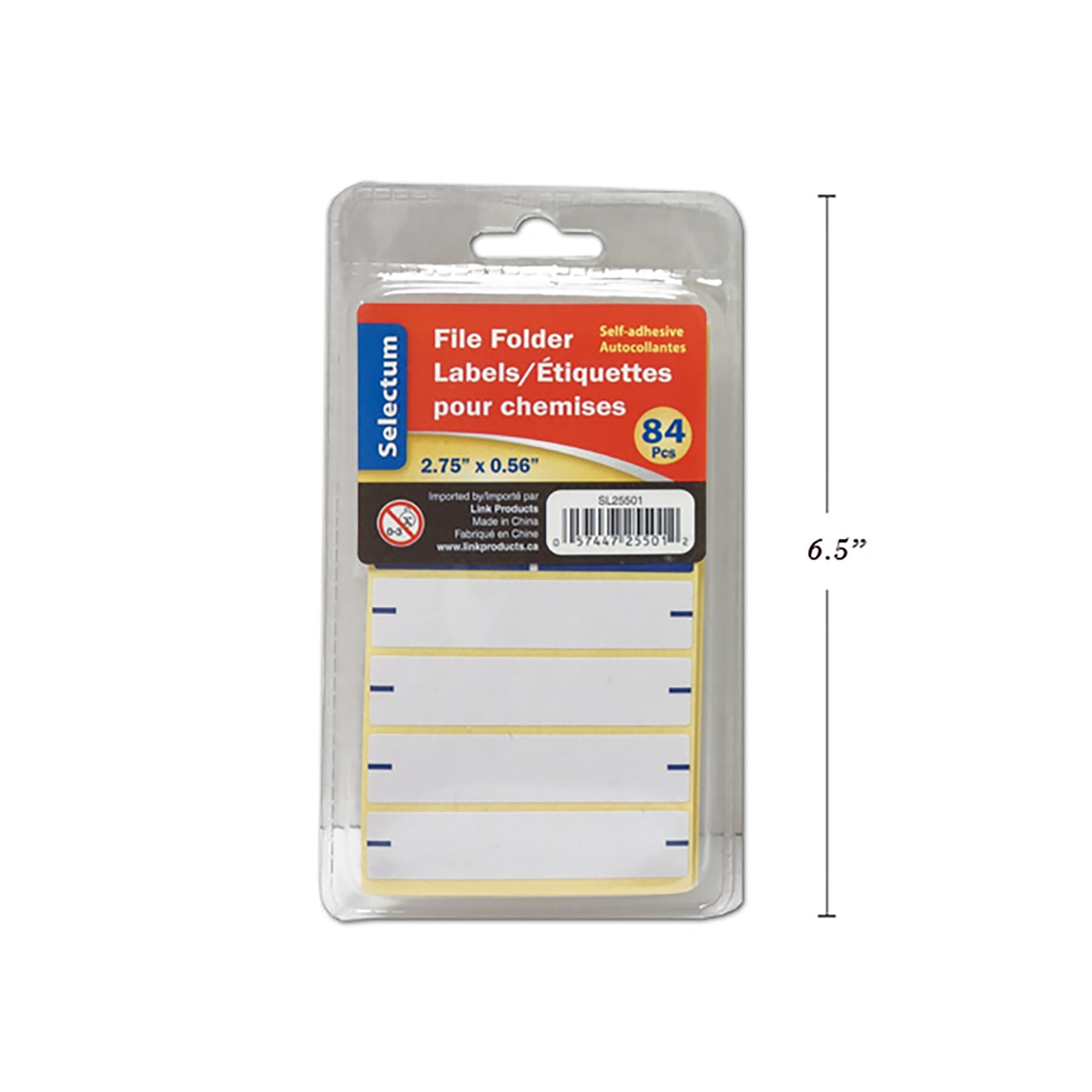 Selectum 84 Labels File Folder White 2.75x0.56in each