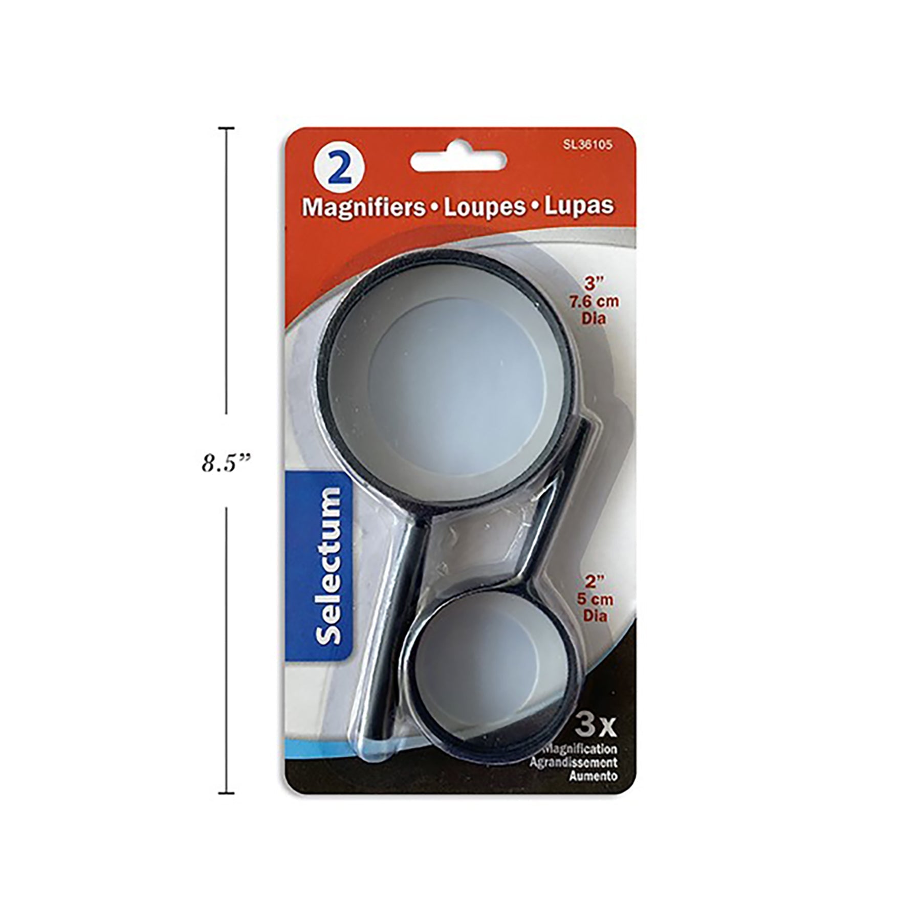 Selectum 2pcs Magnifying Glass - X3 Magnification 3in - 2in