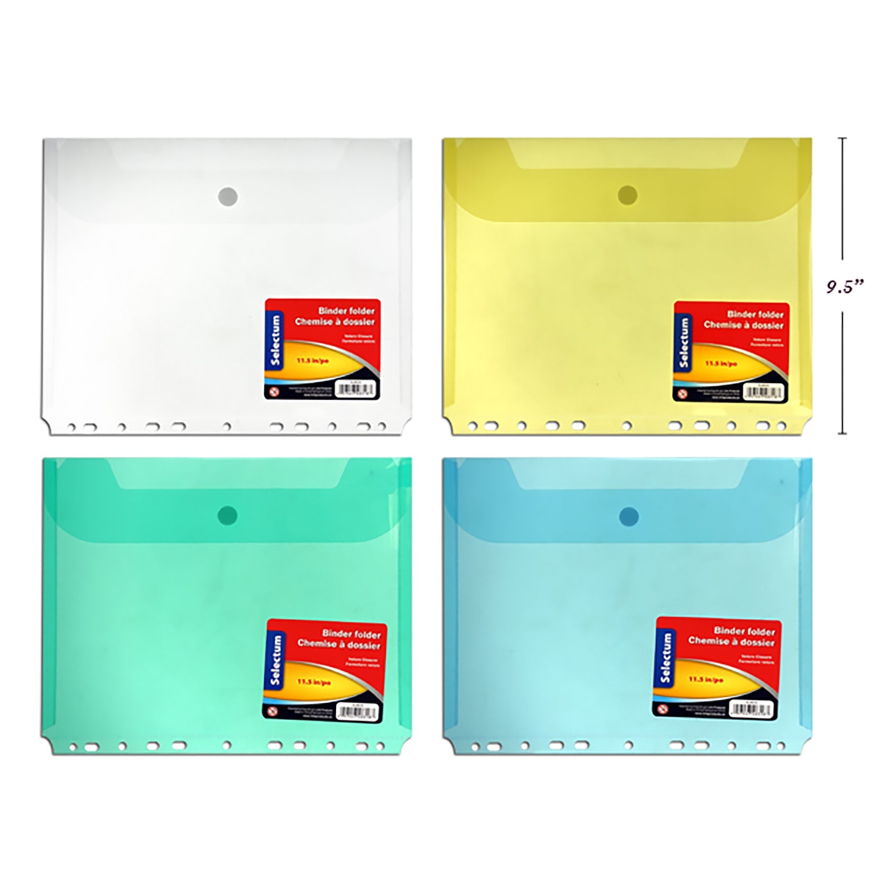 Selectum Binder Envelope with Velcro Closure Plastic 11.4x9.4in