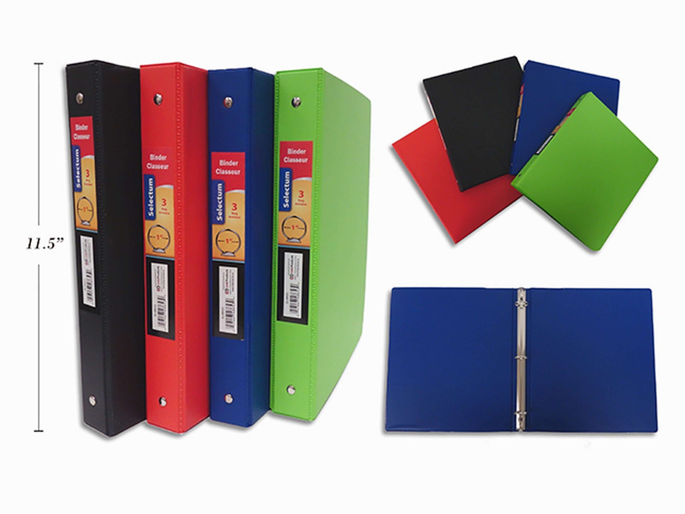 Selectum 1in Hard Cover Vinyl Binder with Pockets VRT