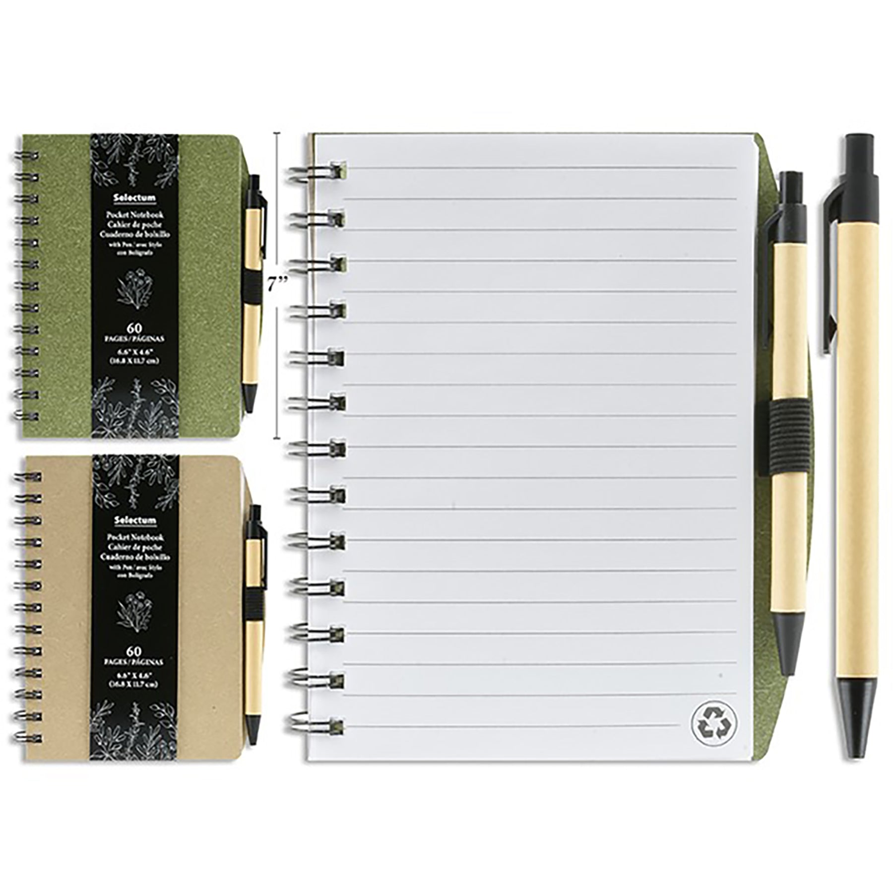Selectum Notebook and Pen Side Coil 60 Ruled Sheets 6.6x4.6in