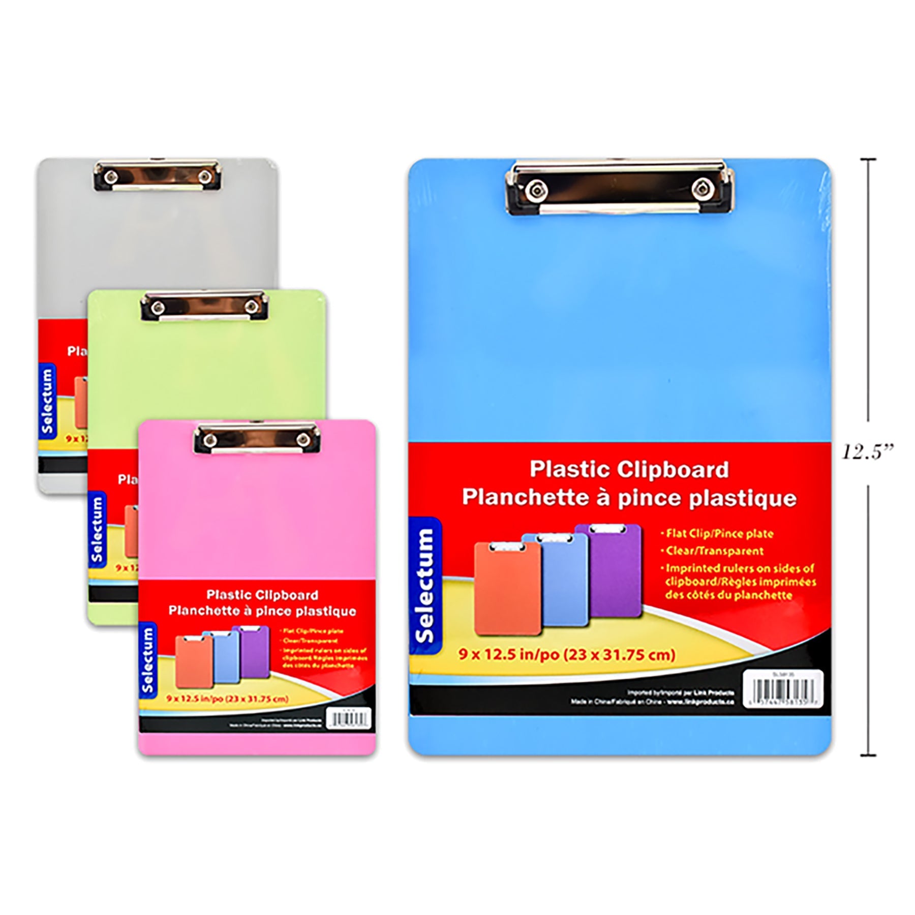 Selectum Clipboard Plastic 9x12.5in