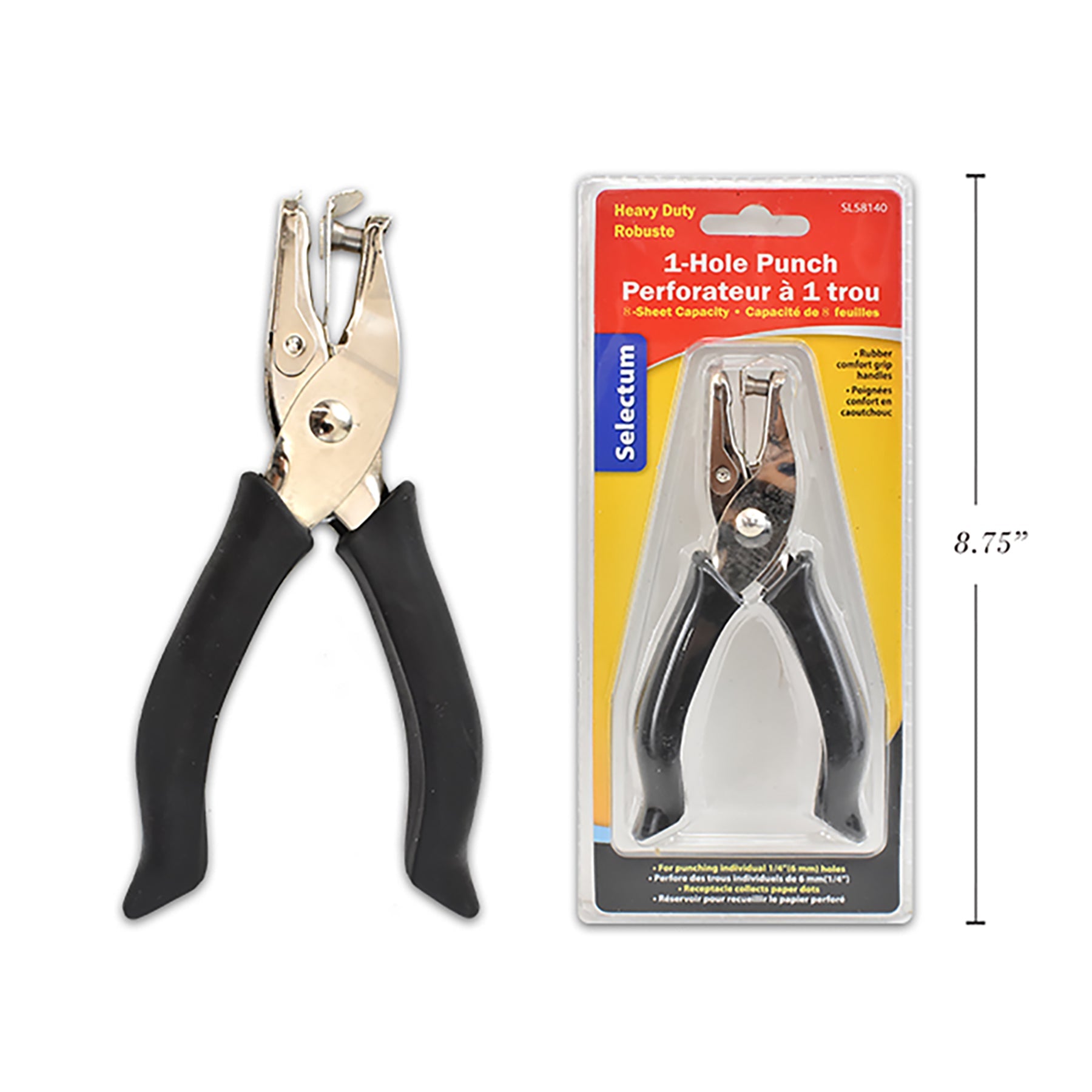 Selectum 1-Hole Punch Rubber Comfort Grip 5.25in