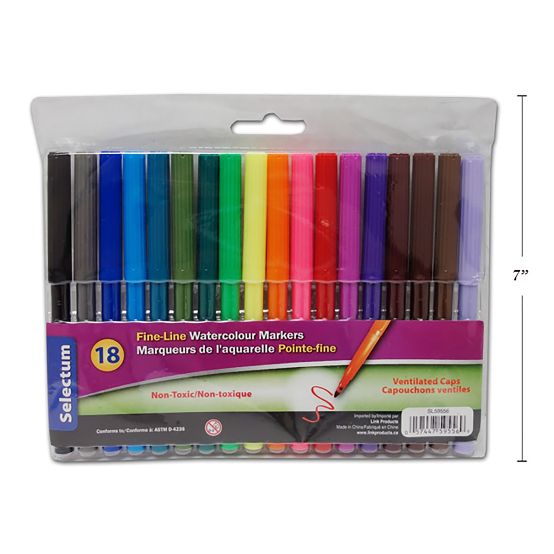 Selectum 18 Watercolor Markers Fine Line