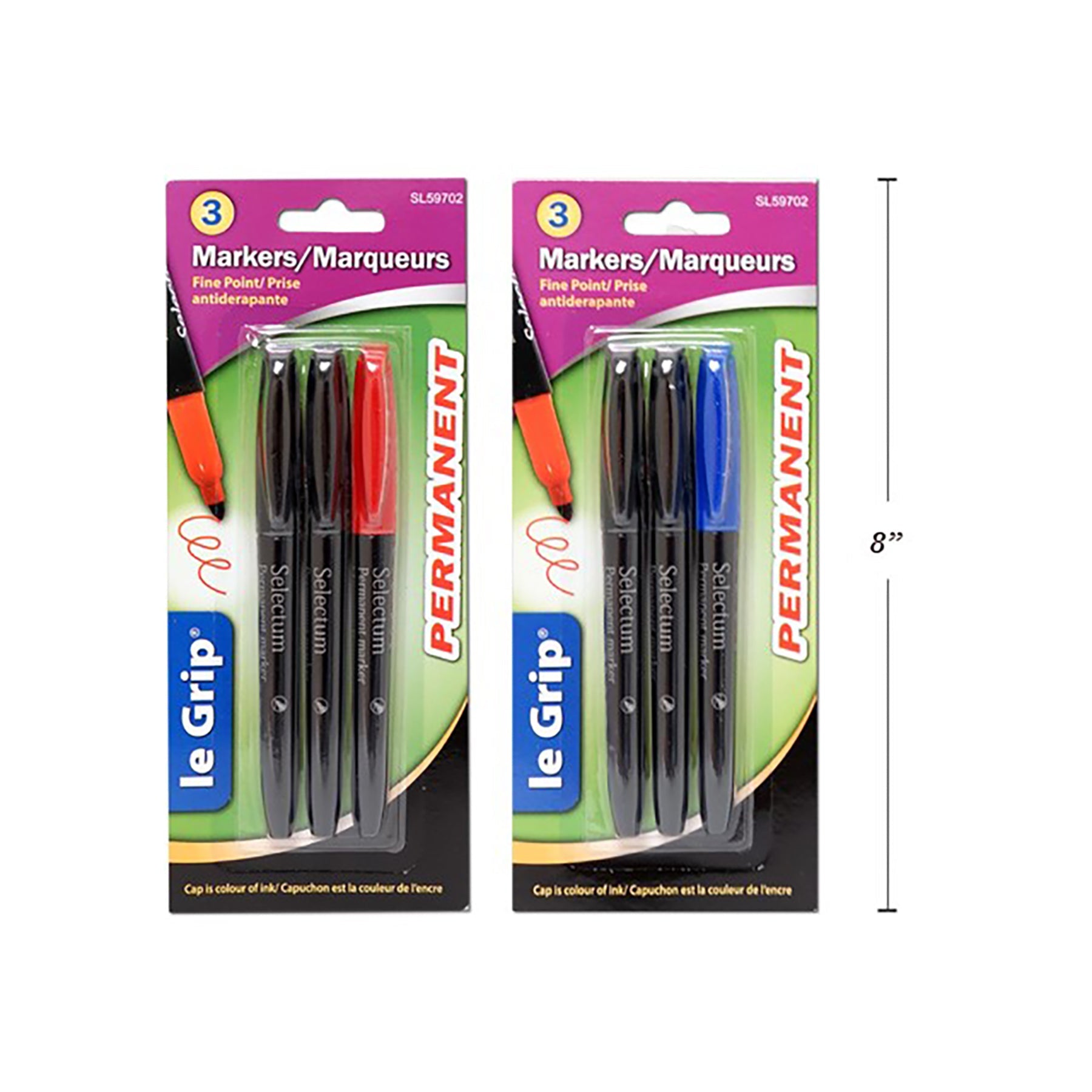 Le Grip 3 Permanent Markers - Bullet Tip