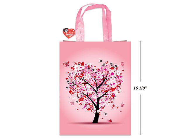 St-Valentine Non-woven Shopping Bag - Hearts 16.1x12.25x4in