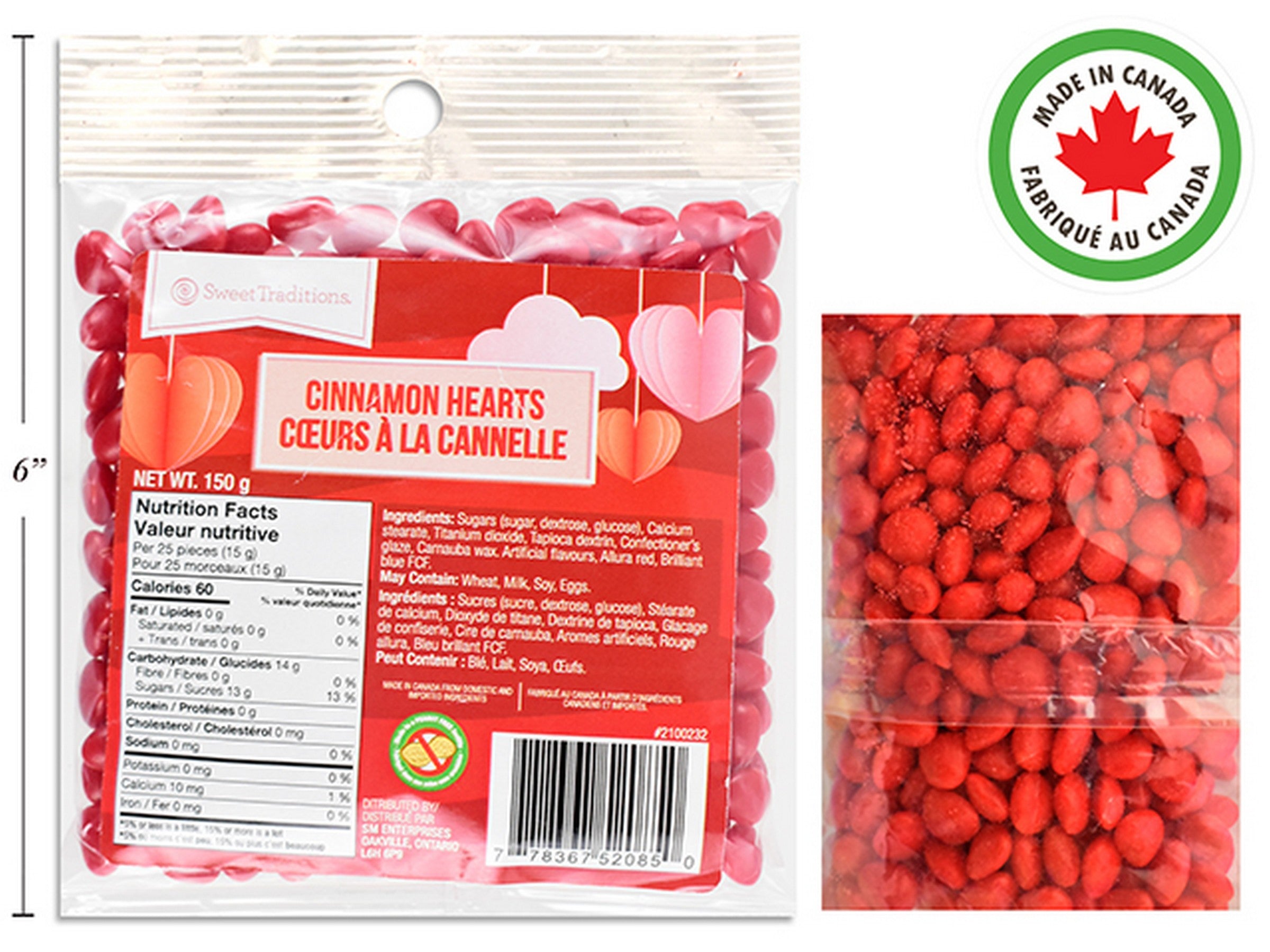 Valentine's Day Cinnamon Hearts 150g