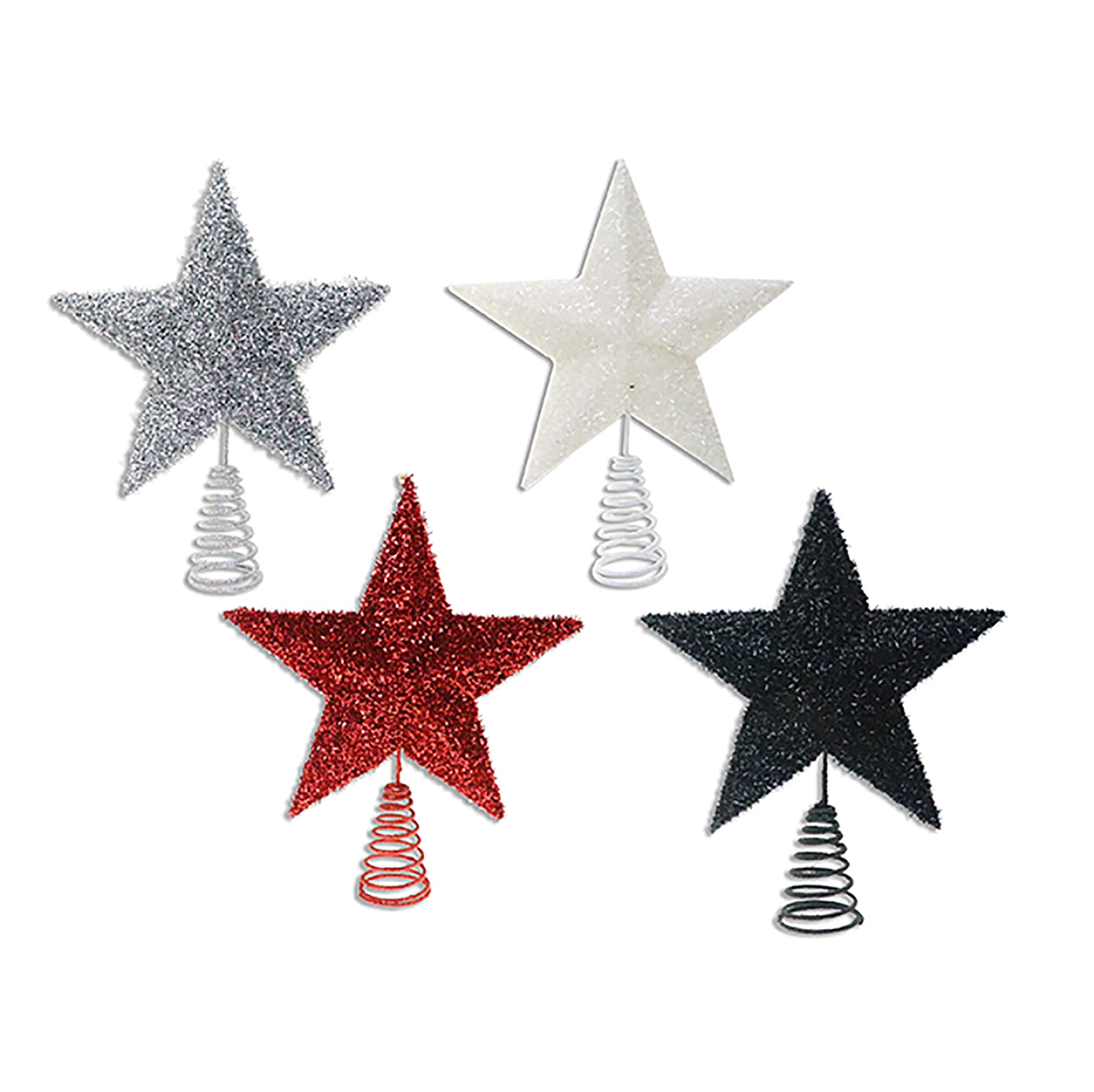 Christmas Confetti Glitter Star Tree Topper 9.8x9in VRT