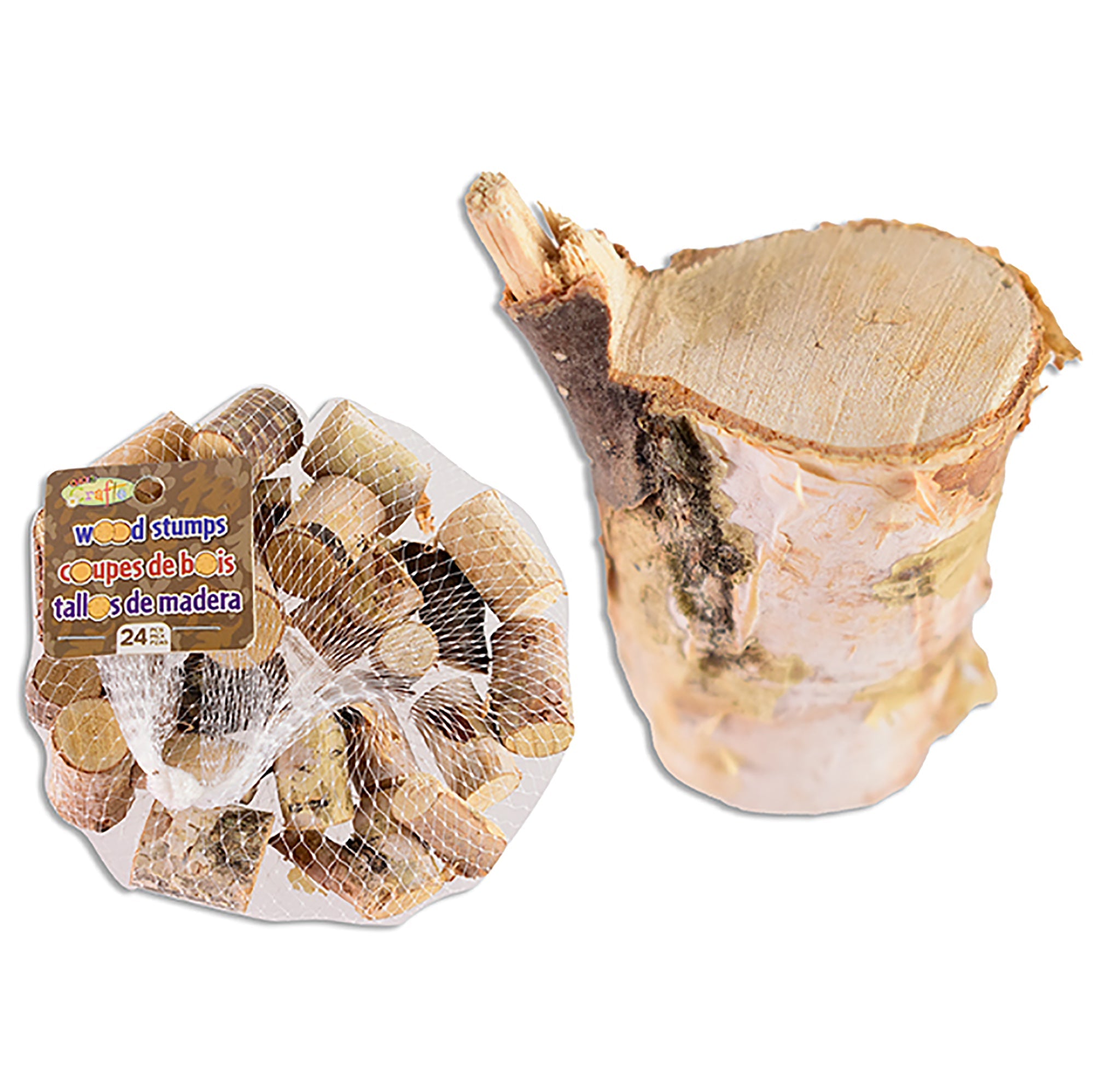 Christmas 24pcs Wood Stump for Nativity Scenes Assorted Sizes