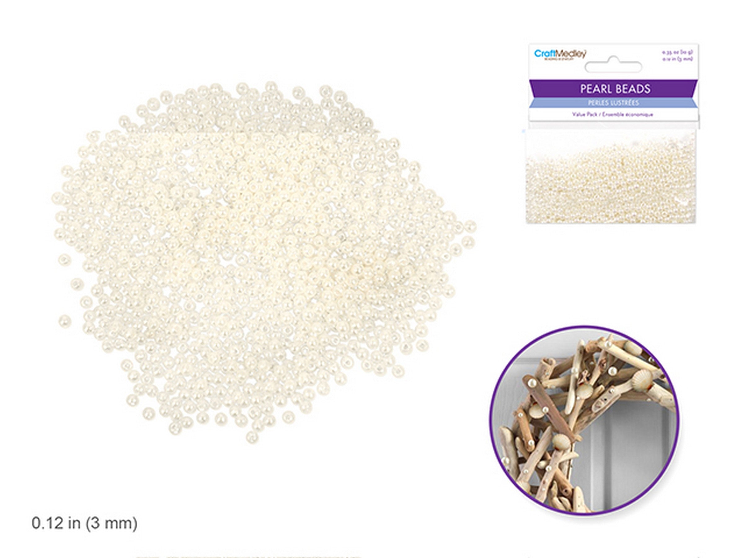 Accessoires Bijoux 850 Perles Lustrées Ivoire 0.12po