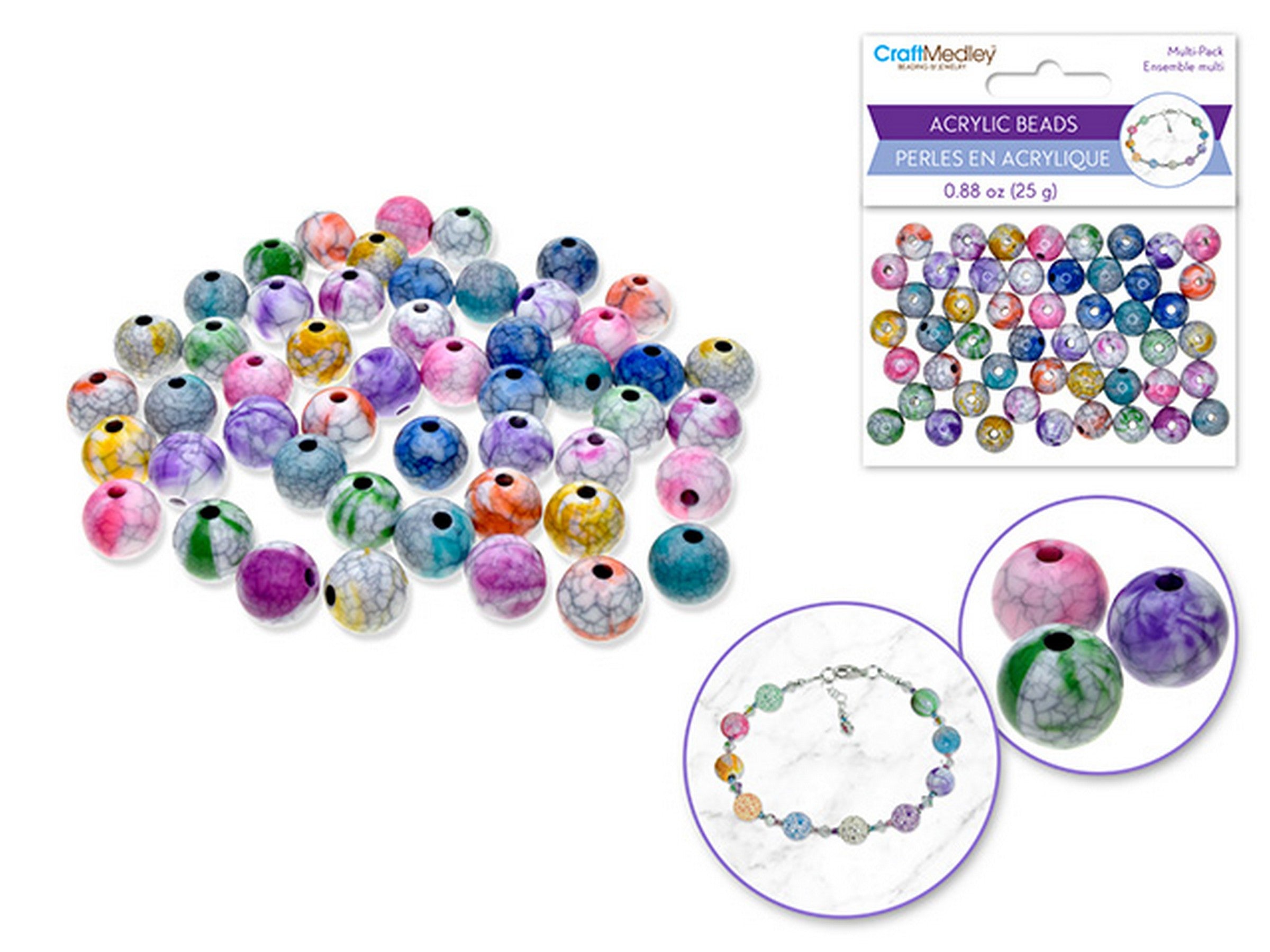 Accessoires Bijoux Perles en Acrylique Marbré 0.88oz