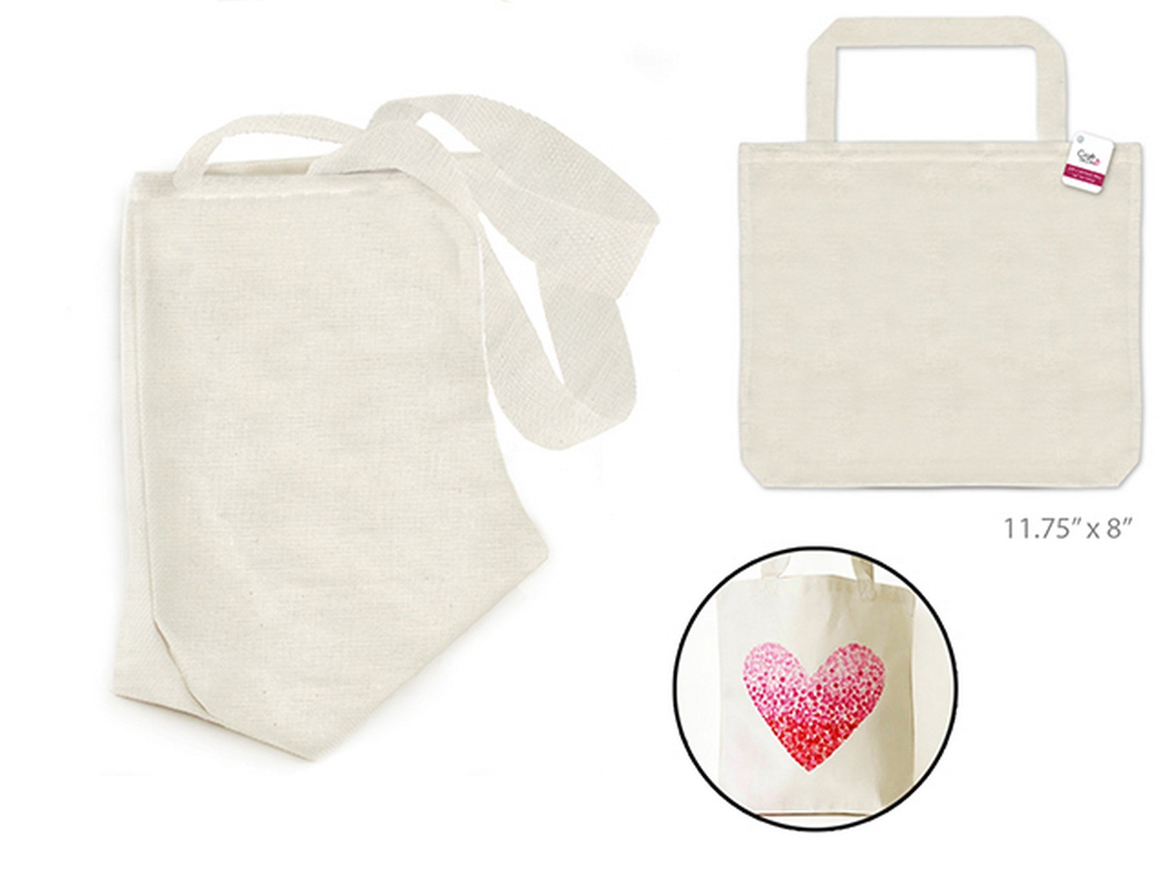Craft Décor Canvas Bag with Handle 65% Polyester 30% Cotton 5% Rayon 11.75x8in
