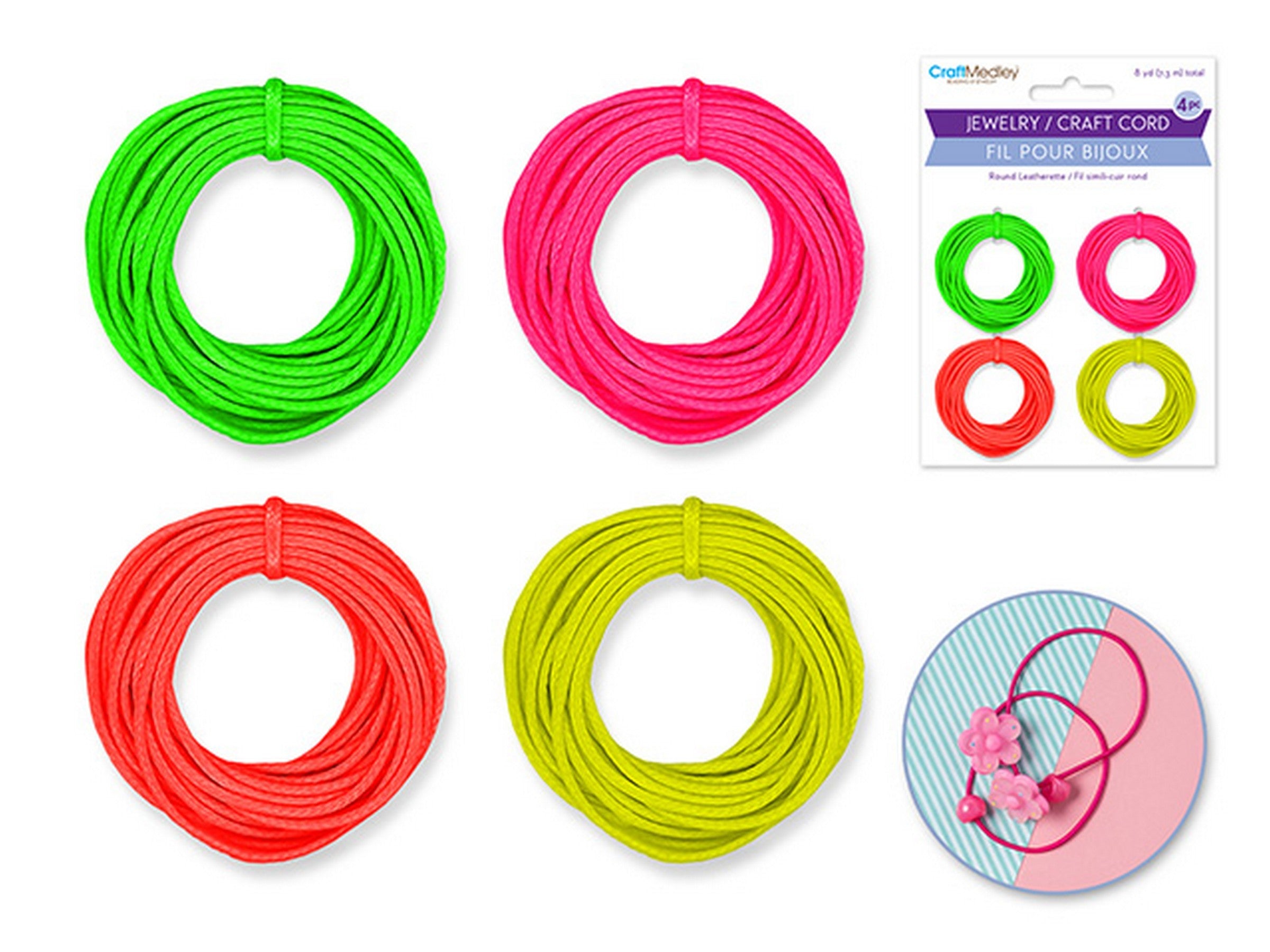 Craft Medley 4 Jewelry Cord Neon 72in each