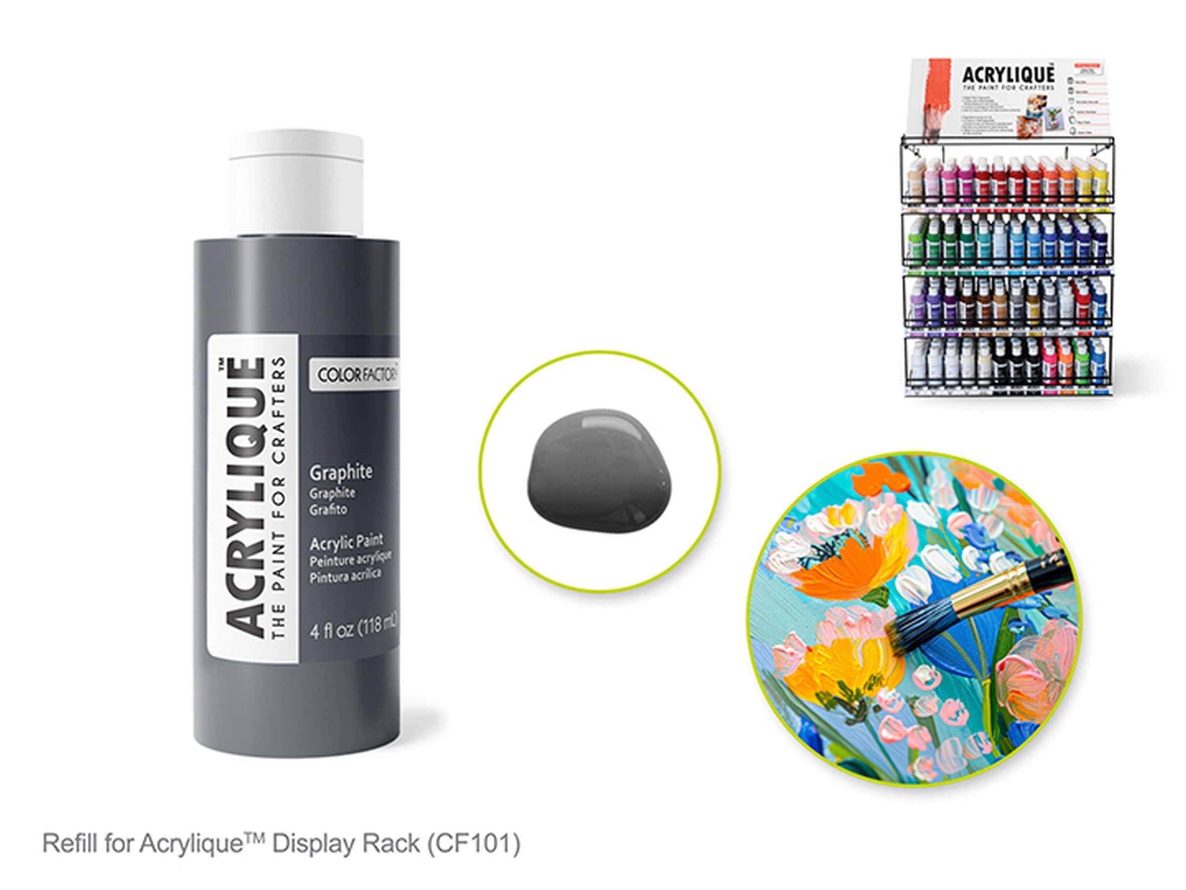 Color Factory Acrylic Paint Graphite 4oz
