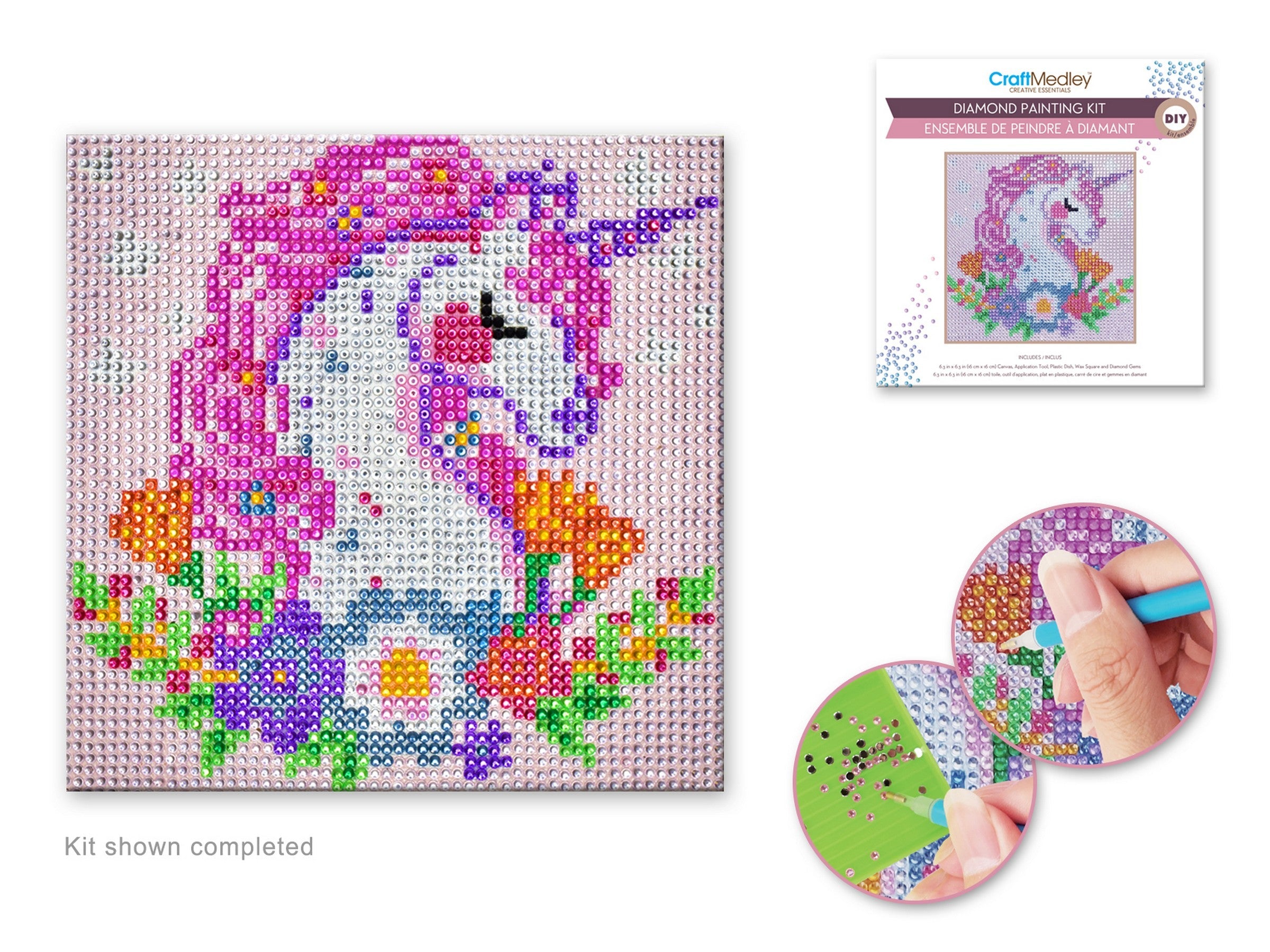 Craft Medley Diamond Painting Kit Unicorn 6.3x6.3in