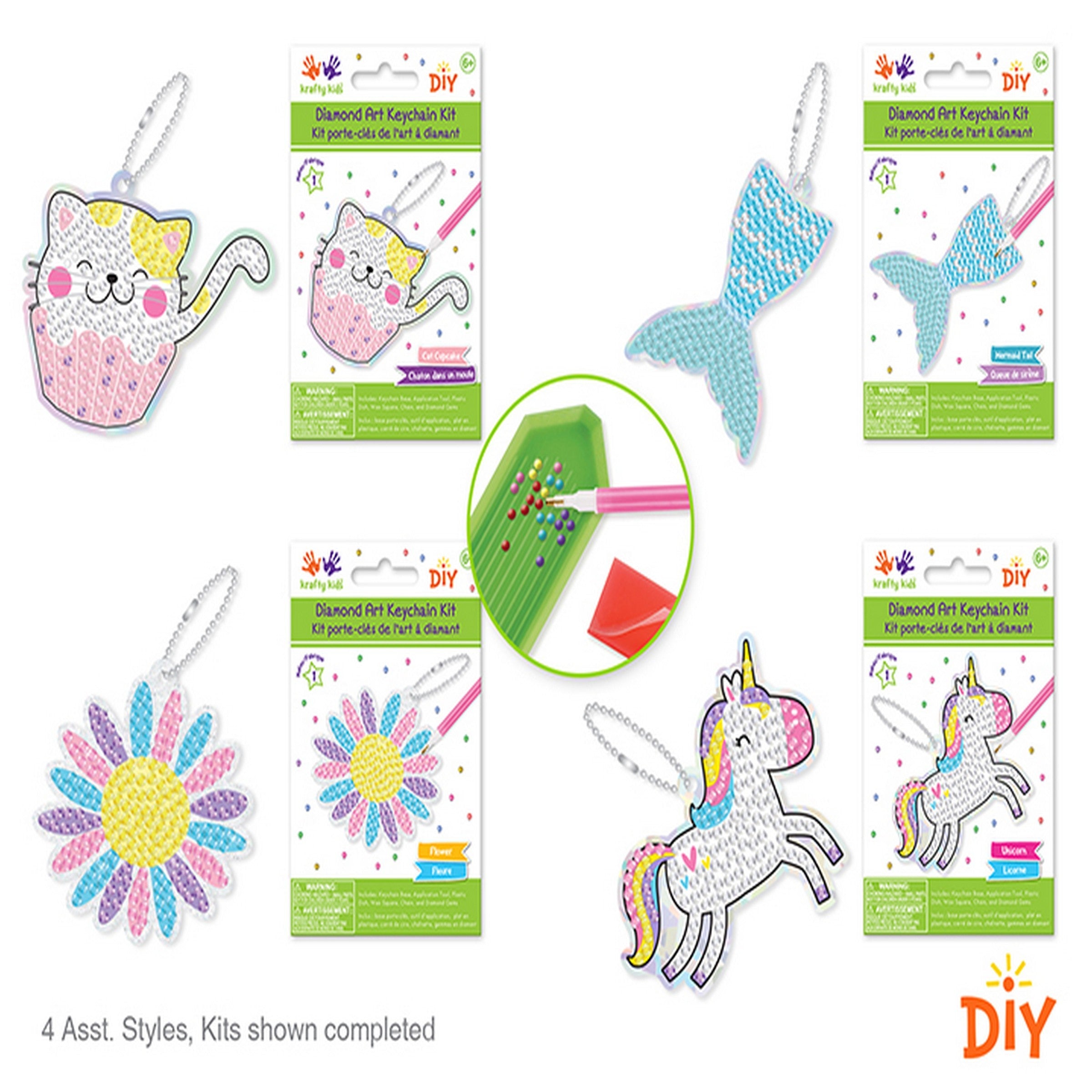 Krafty Kids DIY Diamond Painting Keychain Age 6+ 2.5in VRT