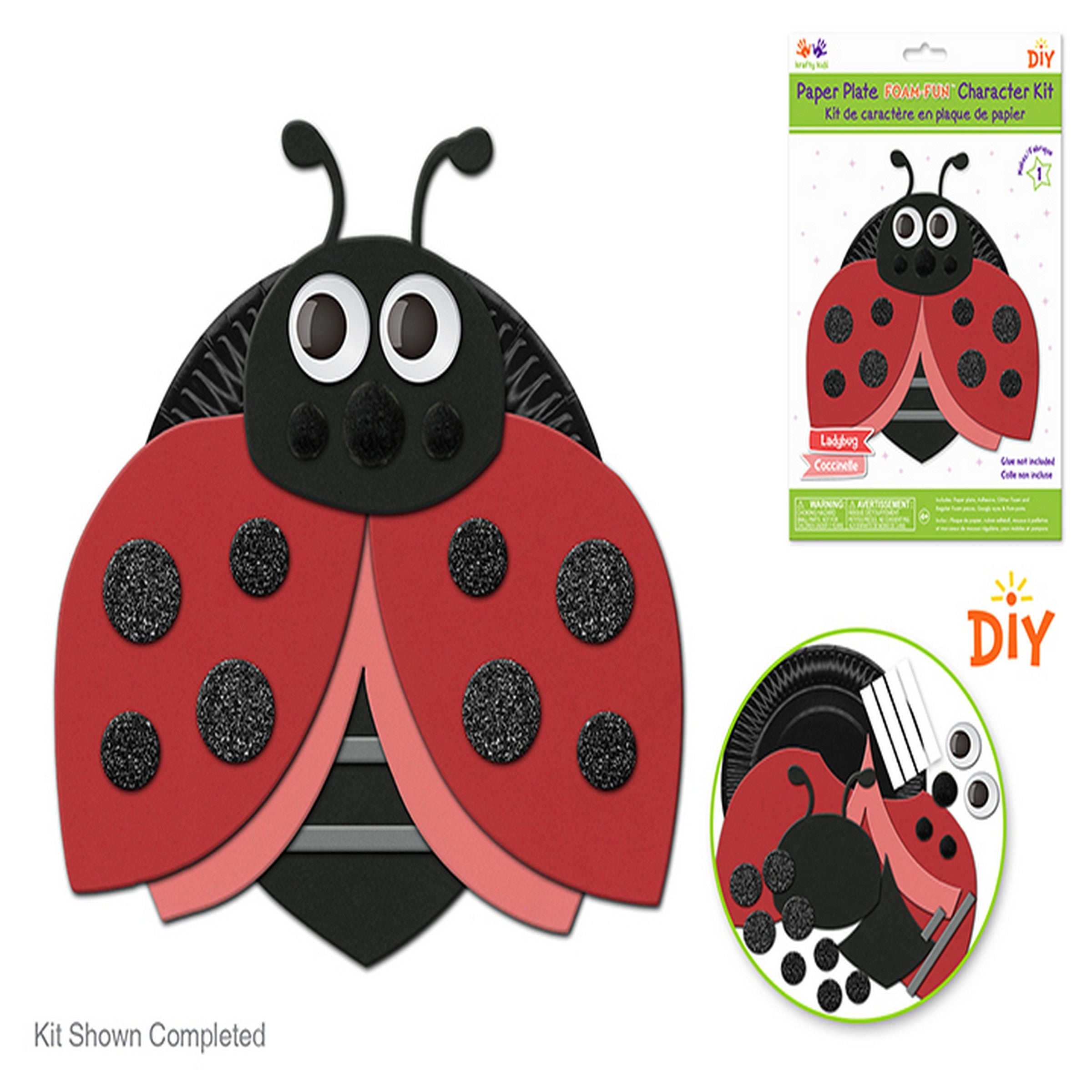 Krafty Kids Paper Plate Foam-Fun Character Kit - Ladybug 7.25in Plate
