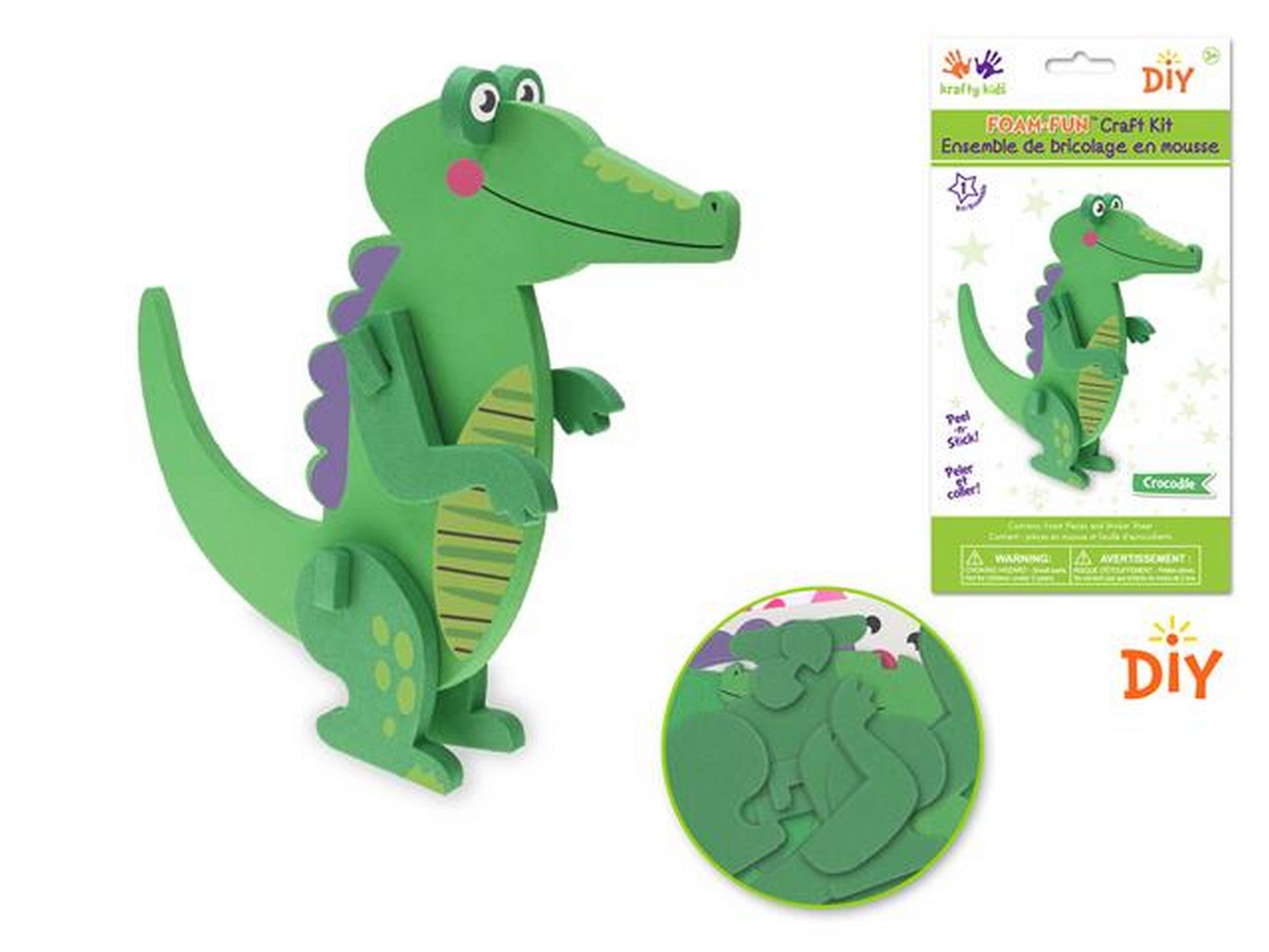 Krafty Kids Foam-Fun Craft Kit Crocodile 6in approx.