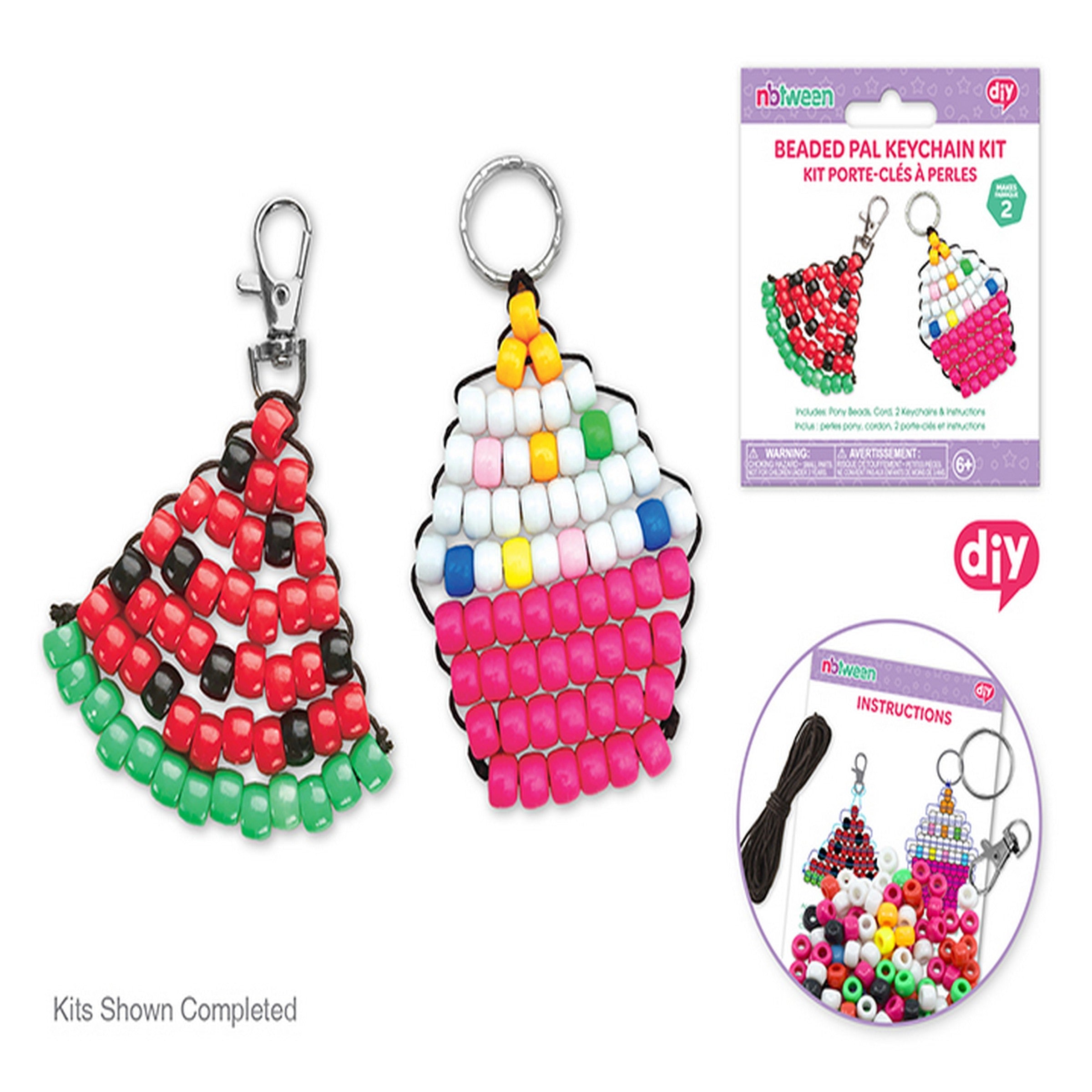 Krafty Kids DIY Pony Bead Pal Keychain Kit - Makes 2 Age 6+