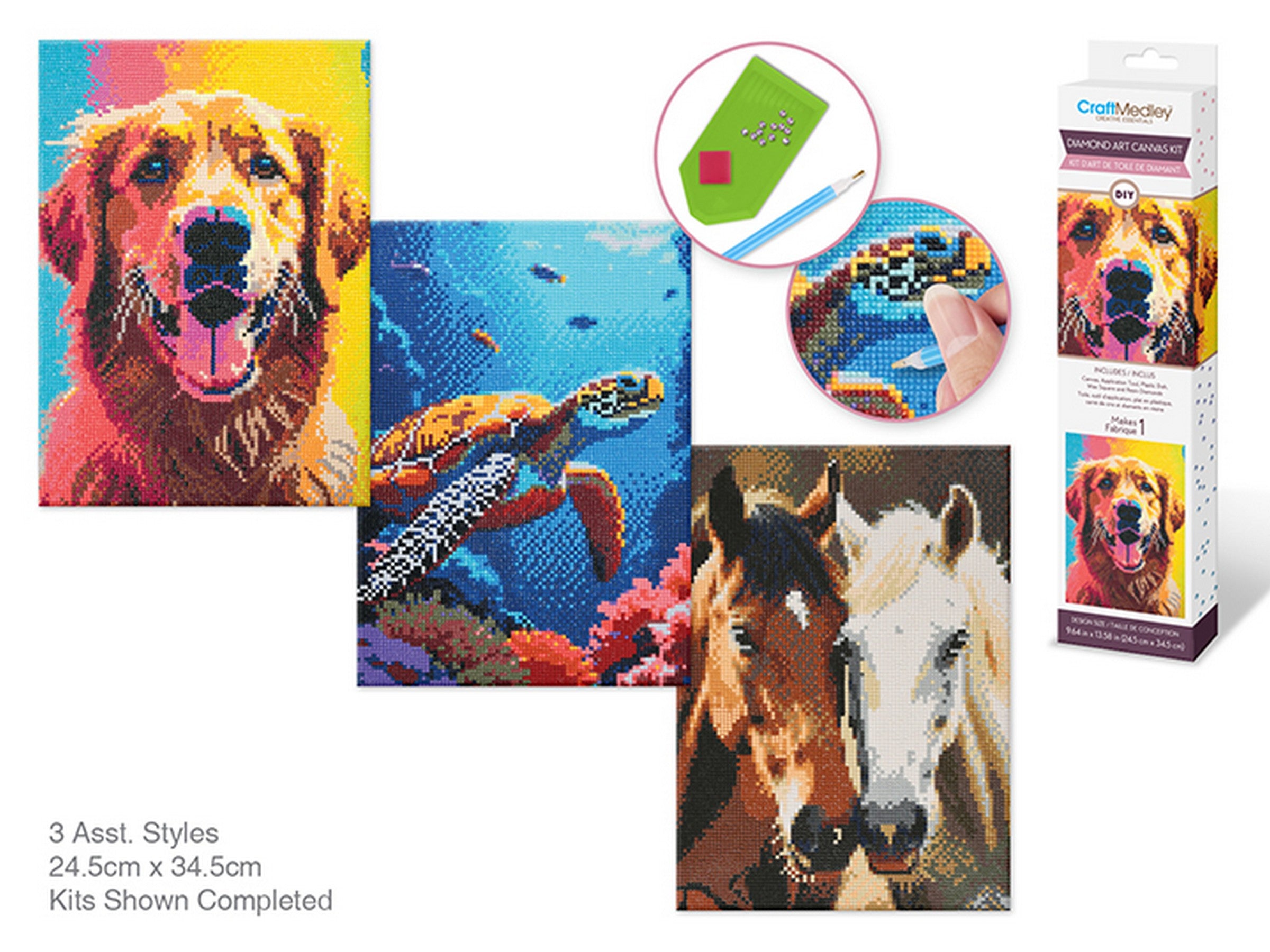 Craft Medley Diamond Painting Kit - Majestic Creatures 11.8x15.7in VRT