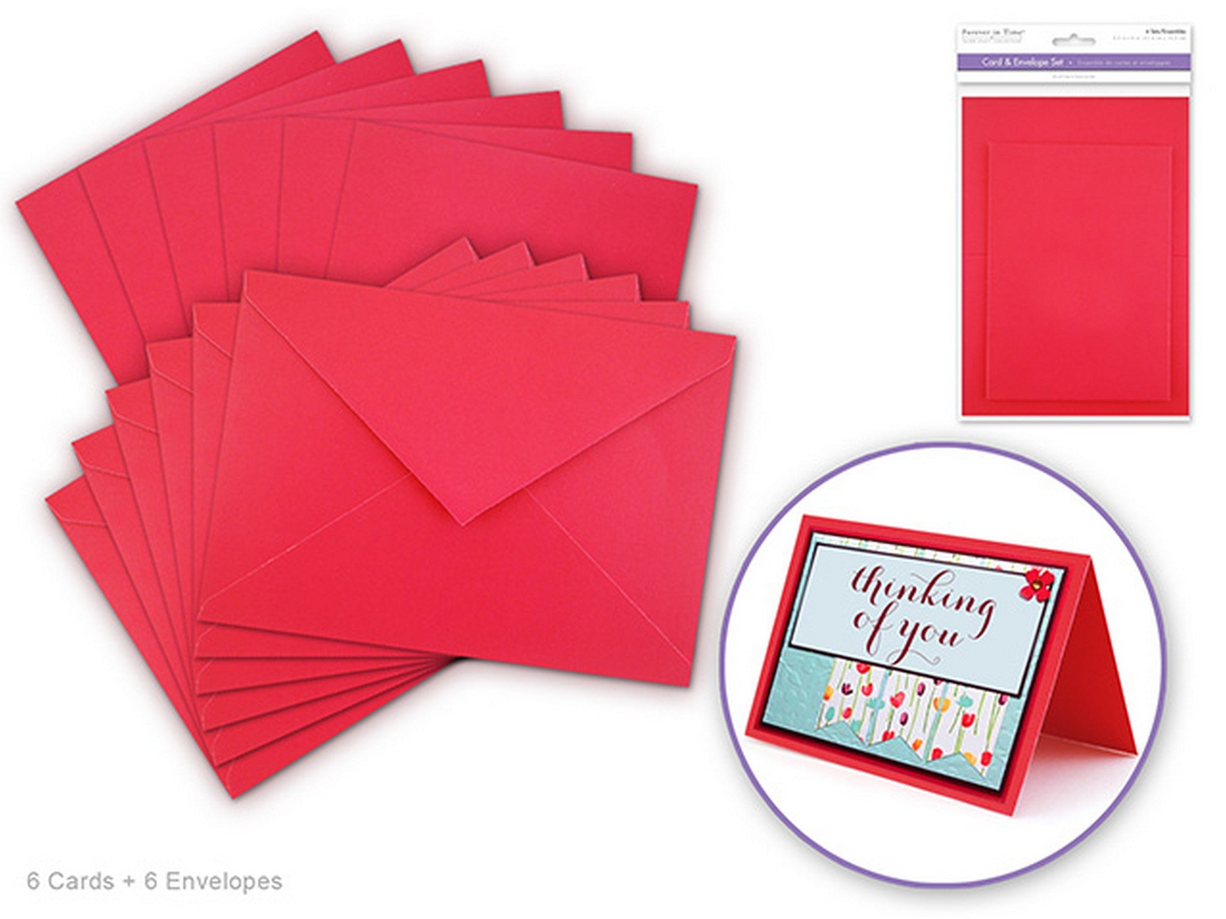 Forever in Time 6 Card and Envelopes Kit Red 4.5x6in