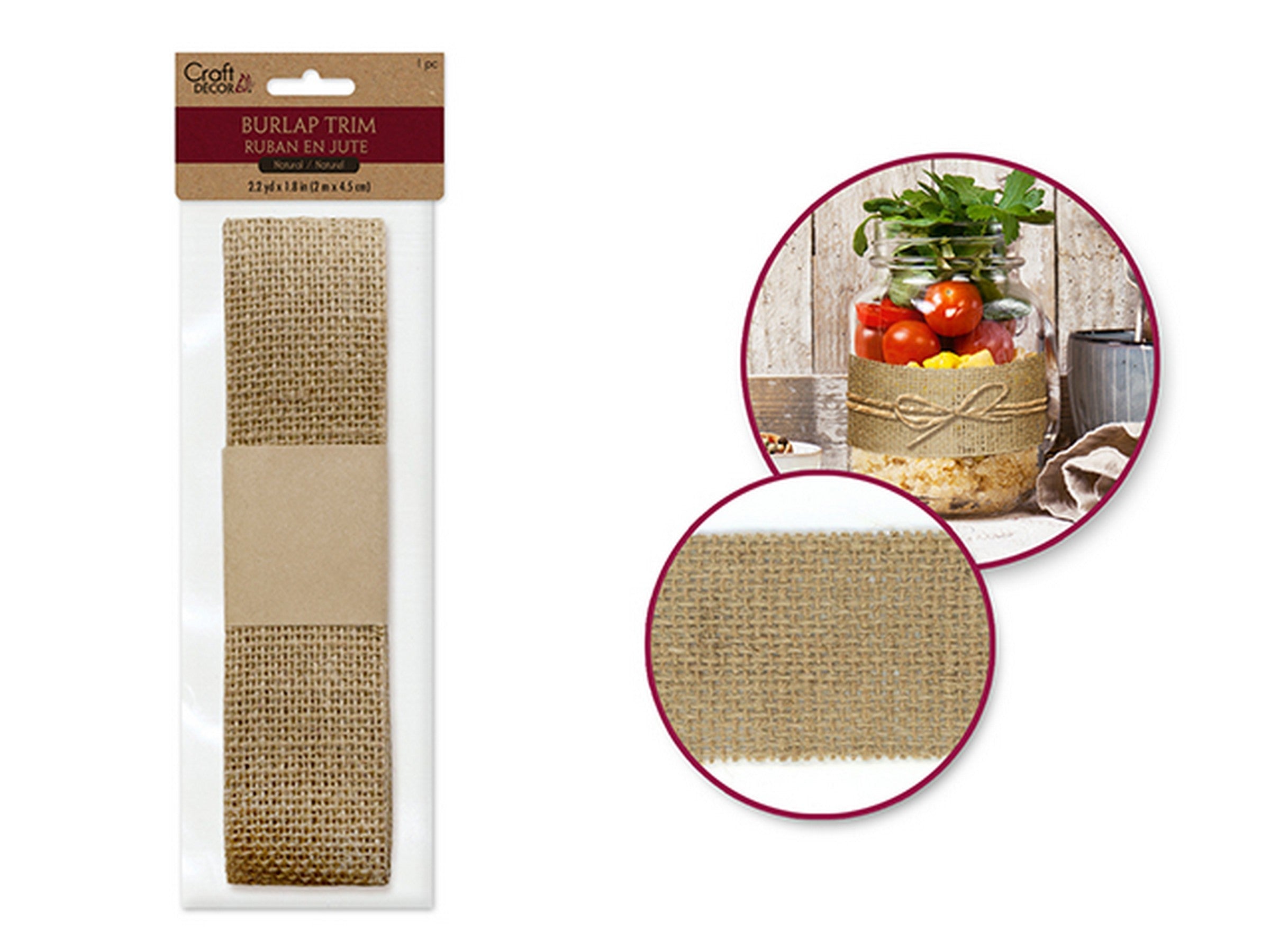 Craft Décor Burlap Trim Natural 79x1.8in