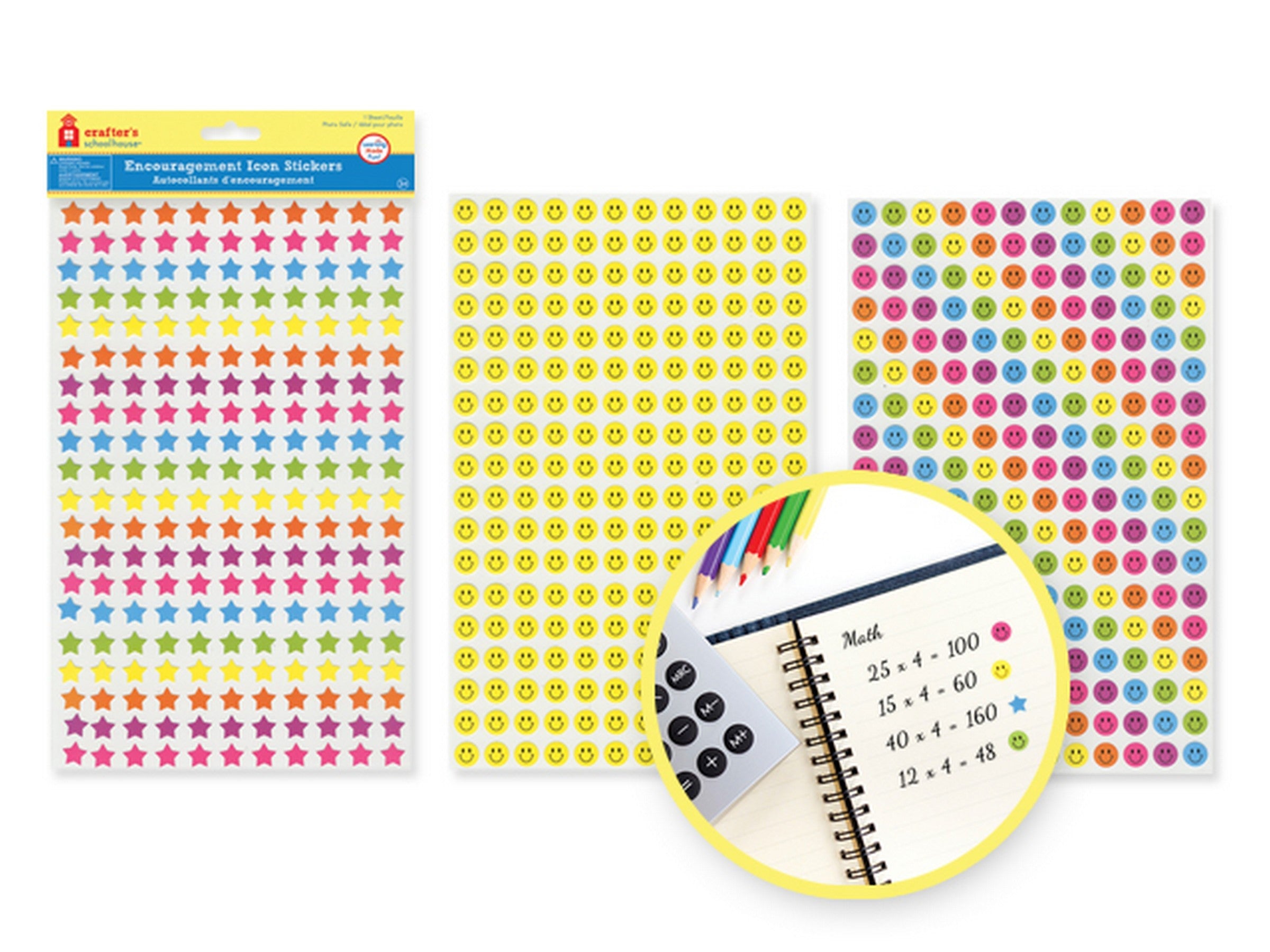 Crafter's Schoolhouse Encouragement Icon Stickers 11.75x7.5in sheet VRT