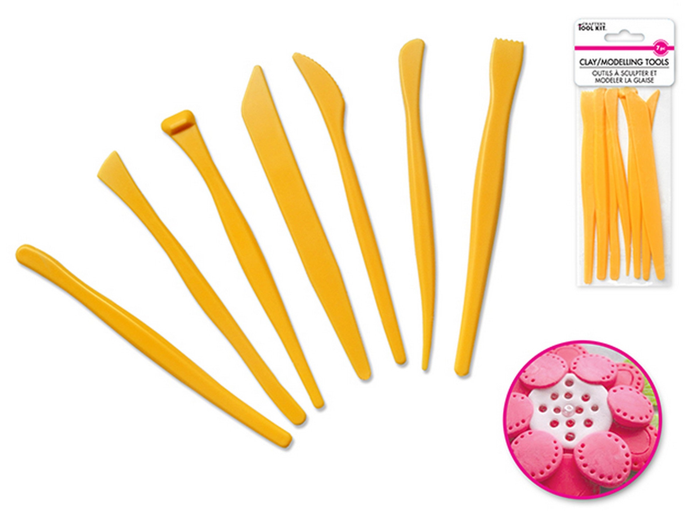 Crafter's Tool Kit 7pcs Clay / Modelling Plastic Tools Set 6in