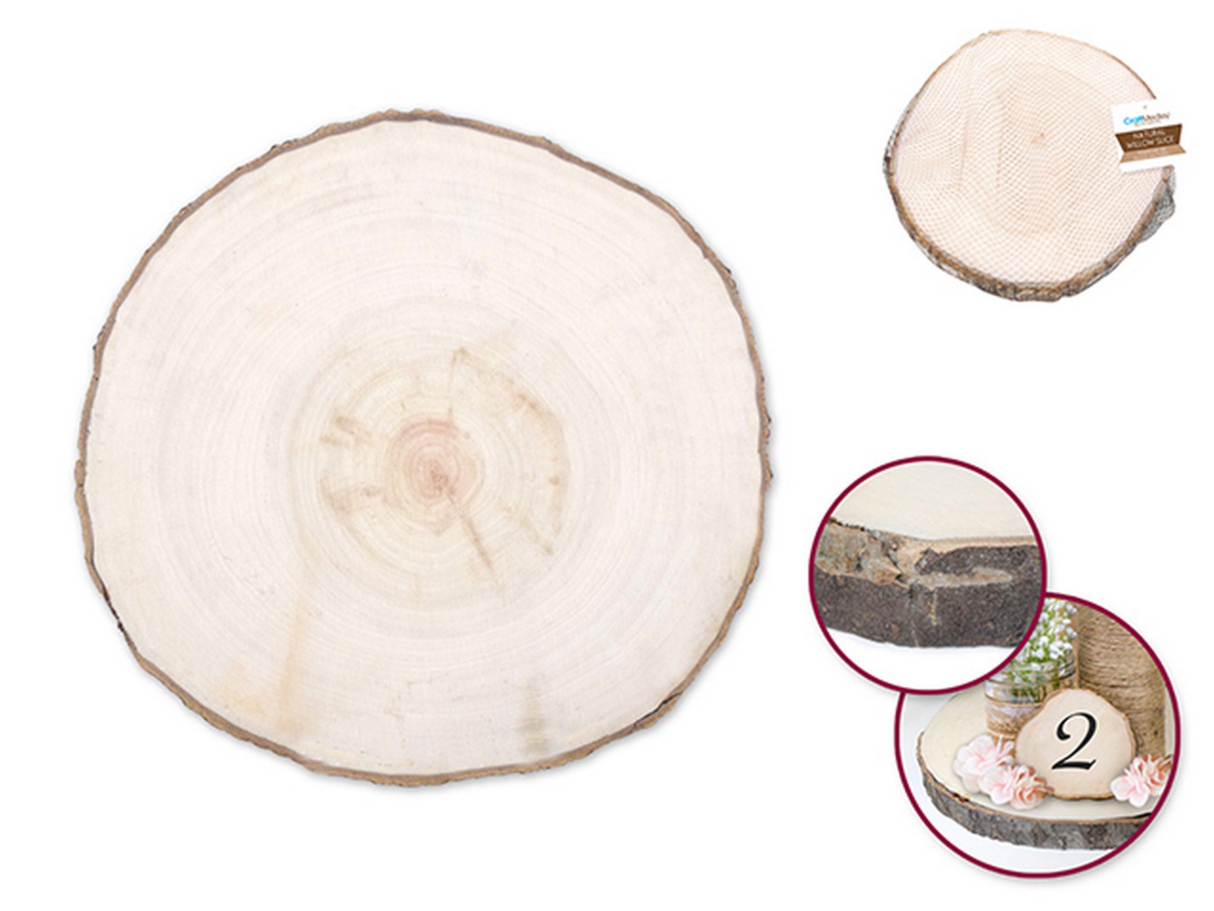 Craft Medley Willow Slice Natural 7in approx.