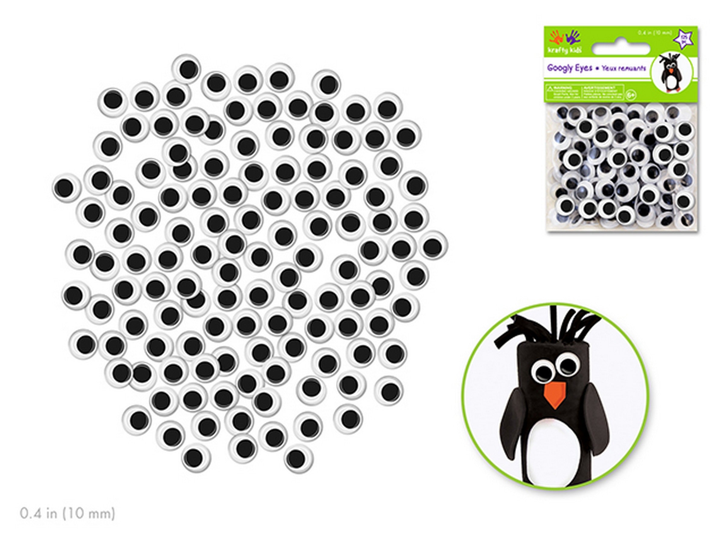 Krafty Kids 125 Black Googly Eyes 0.4in