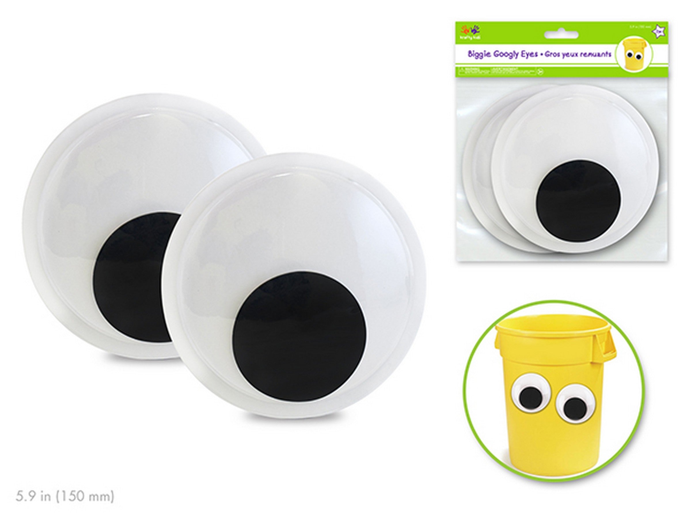 Krafty Kids 2 Biggie Black Googly Eyes 5.9in