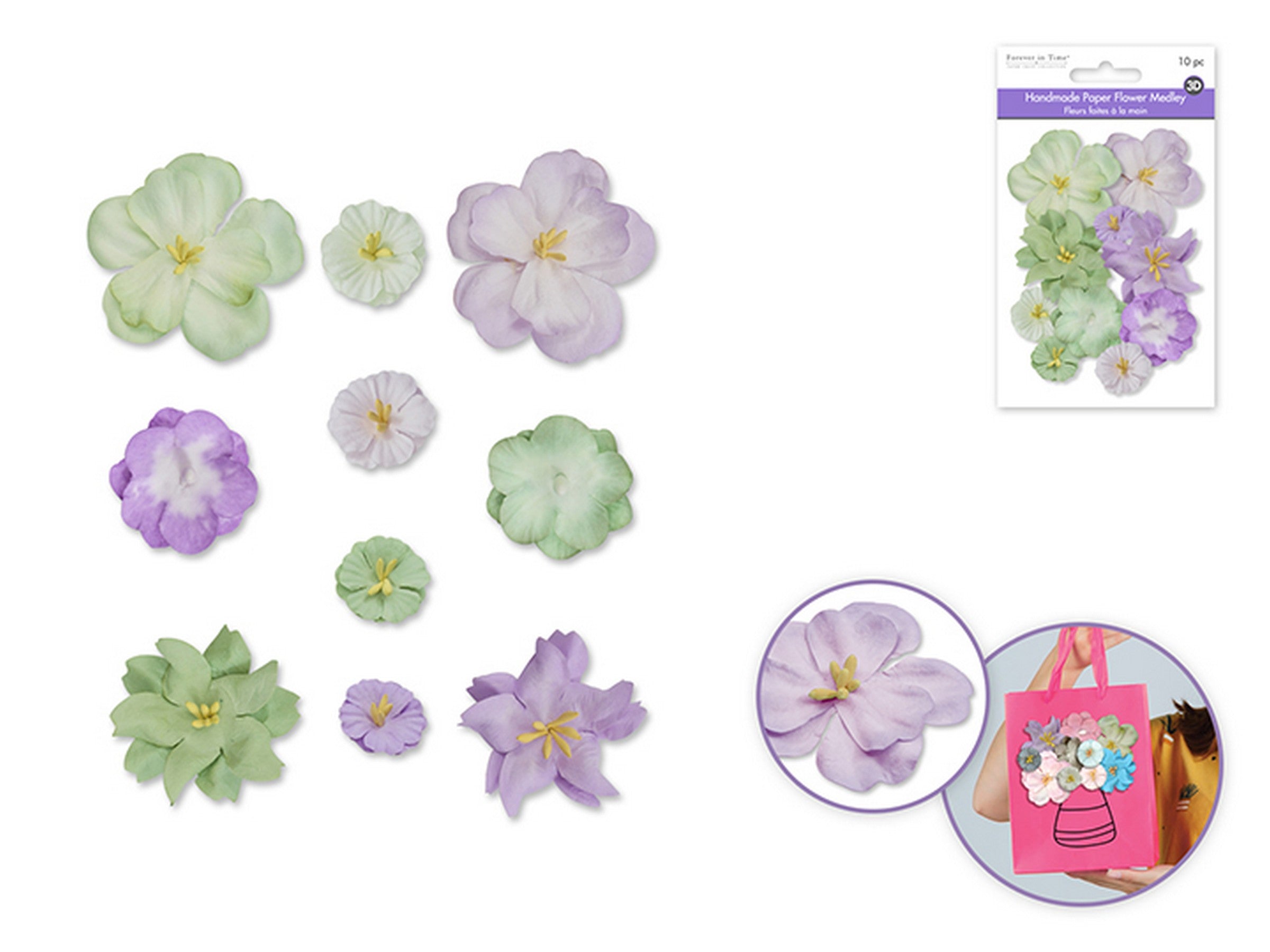 Forever in Time Handmade Paper Flowers 10pcs - Meadow