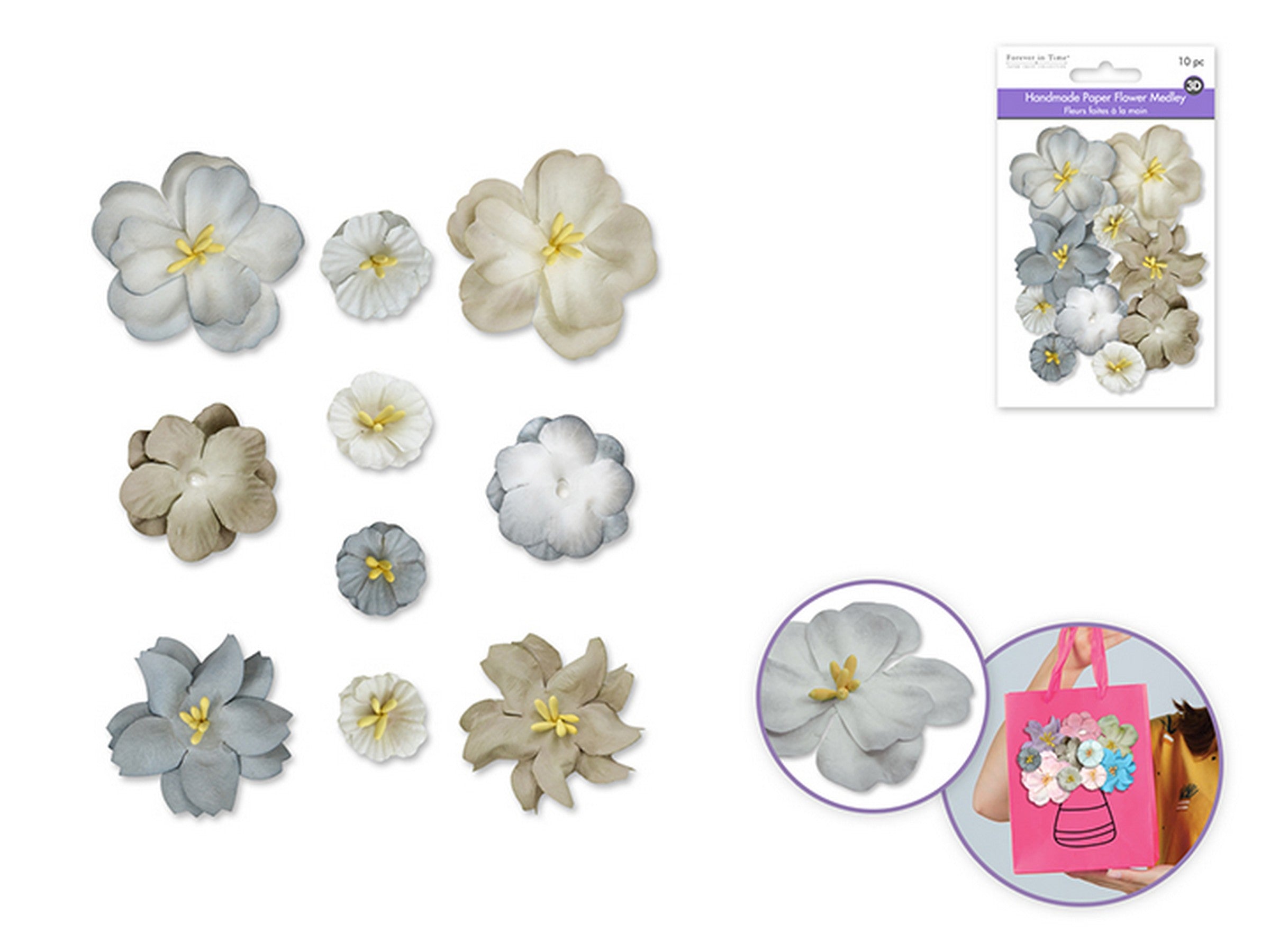 Forever in Time Handmade Paper Flowers 10pcs - Silhouette