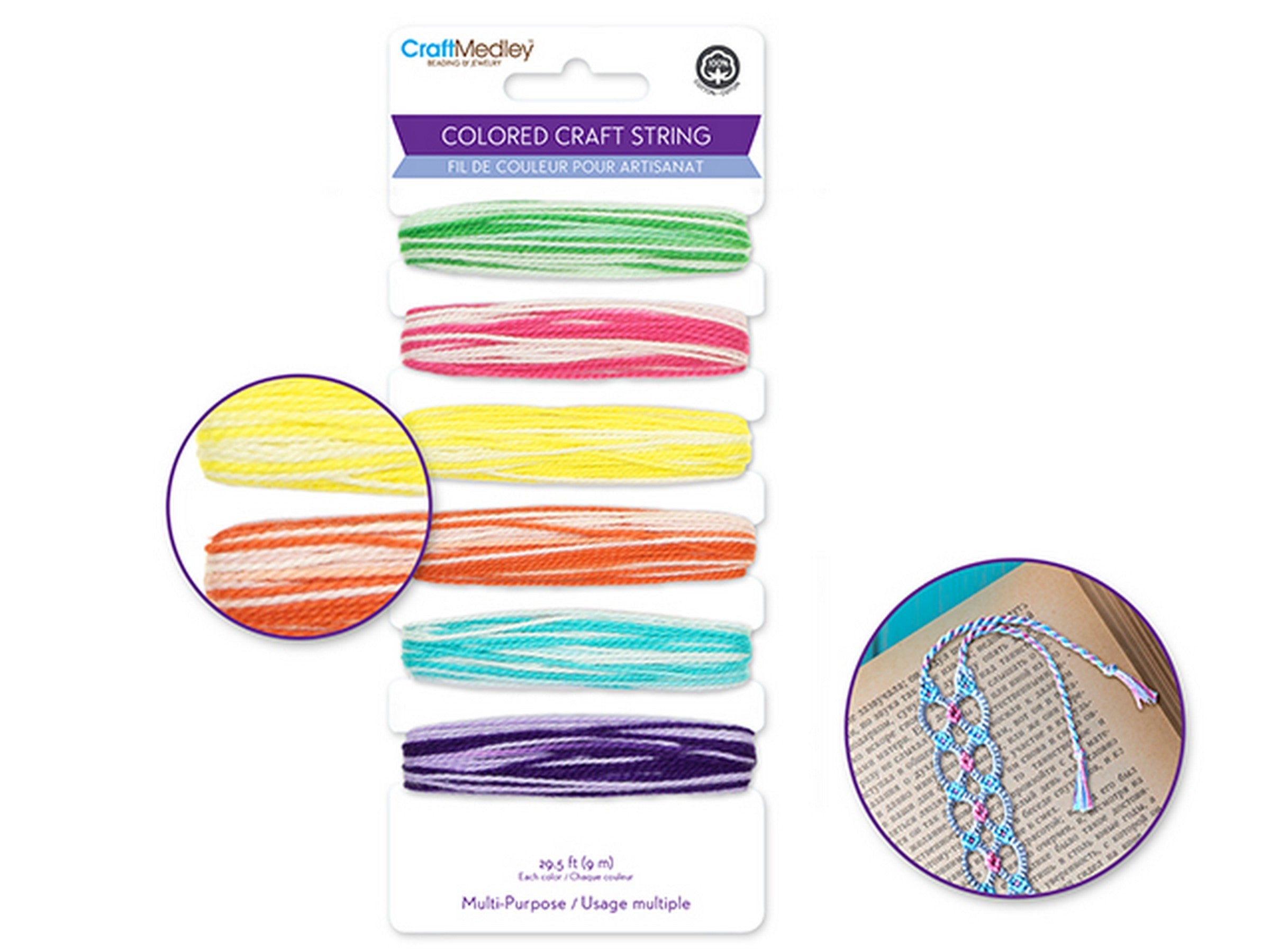 Craft Medley Colored Craft String Multi Brights 354in per Color
