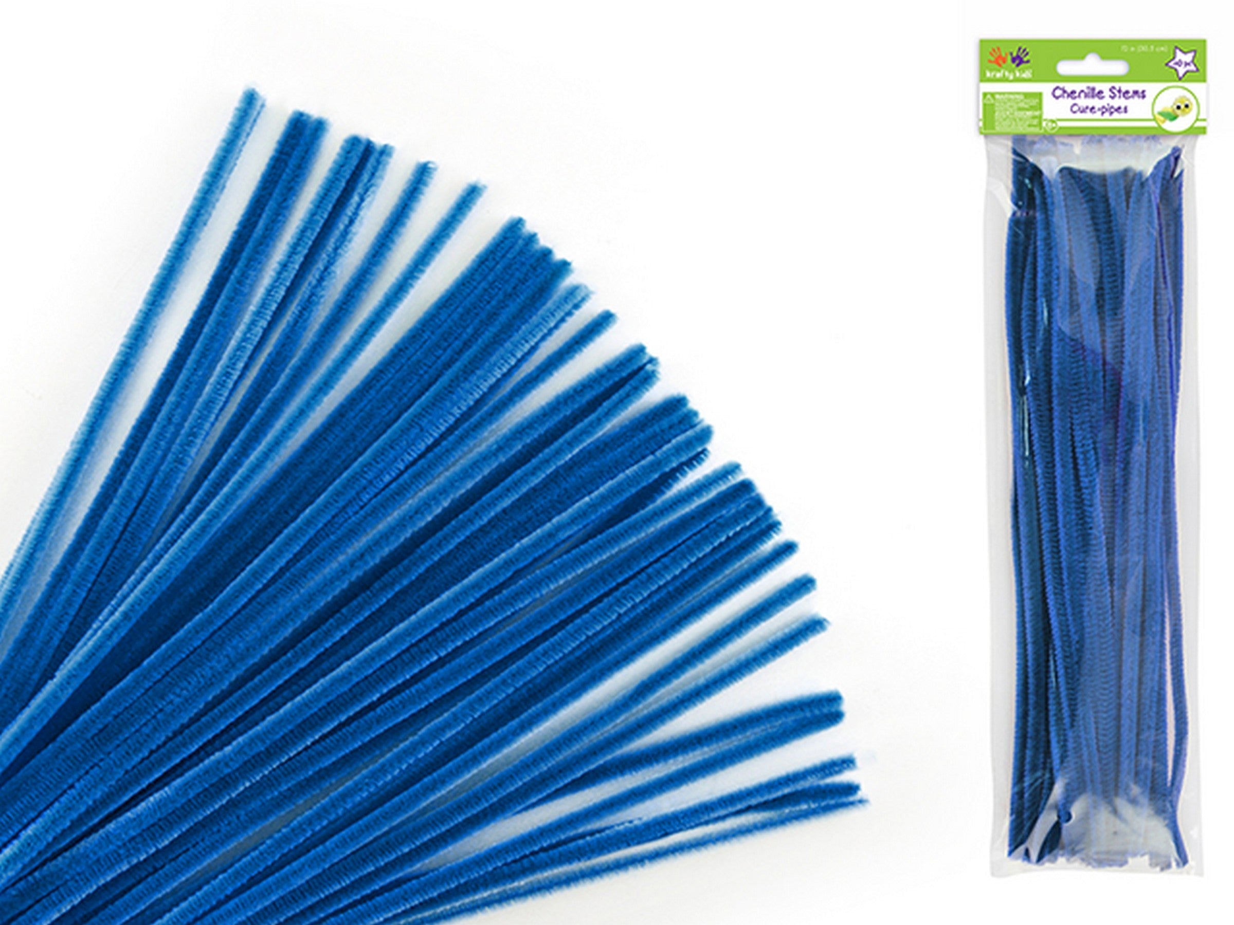 Krafty Kids 40 Pipe Cleaners Royal Blue 12in