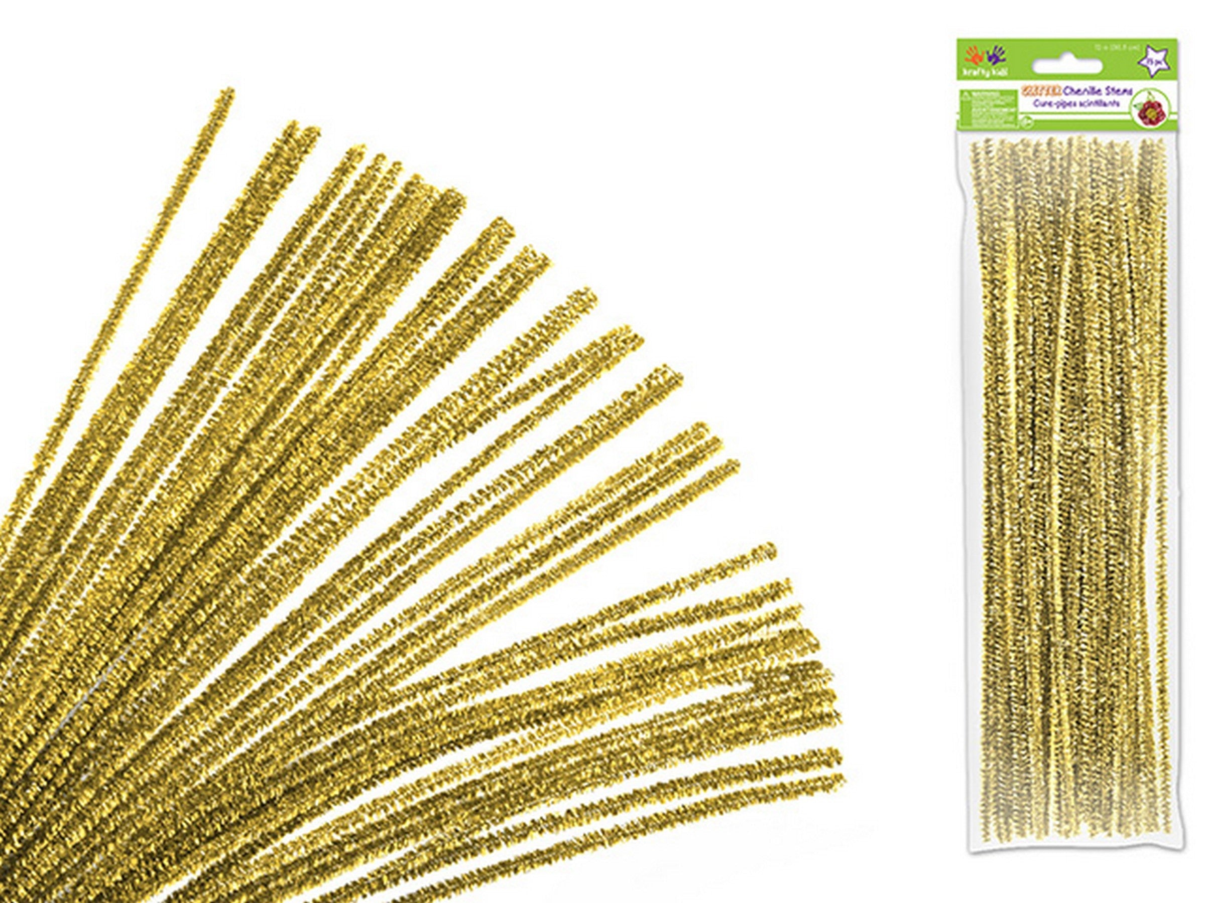 Krafty Kids 35 Glitter Pipe Cleaners Champagne Gold 12in