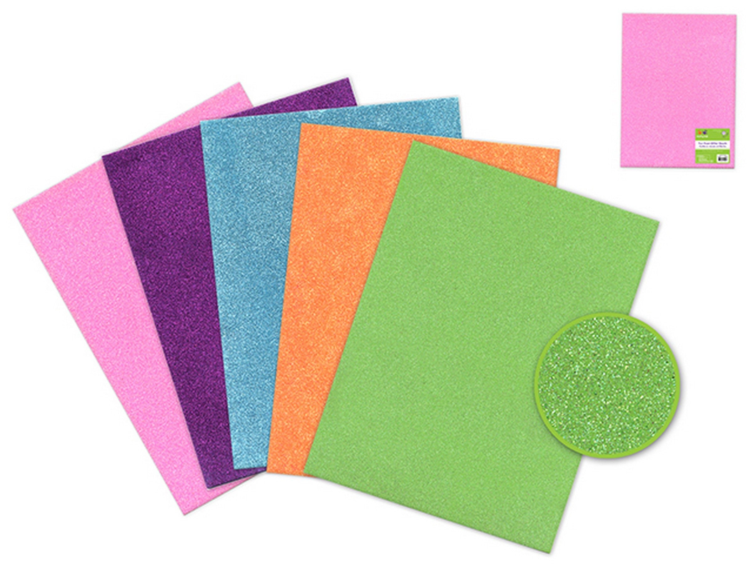 Krafty Kids Glitter Foam Square 9x12in VRT