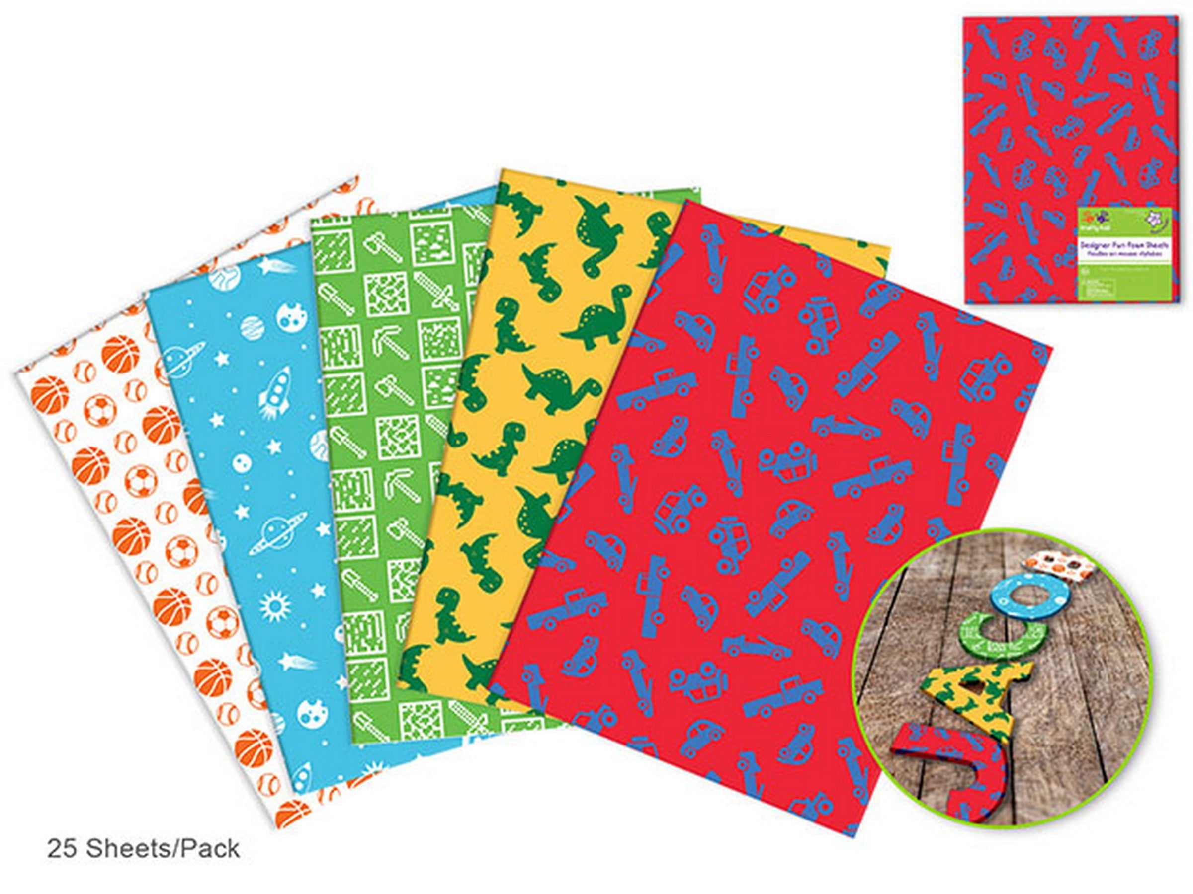 Krafty Kids Printed Foam Square Lil'Dude 9x12in VRT