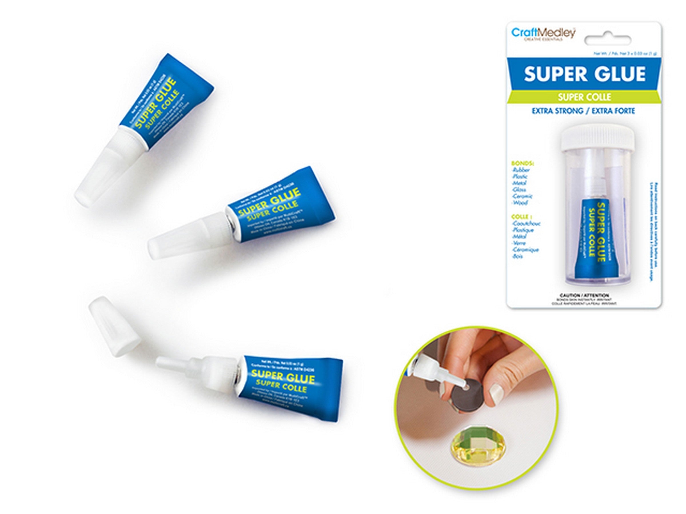 Craft Medley 3pcs Extra Strong Super Glue 0.03oz