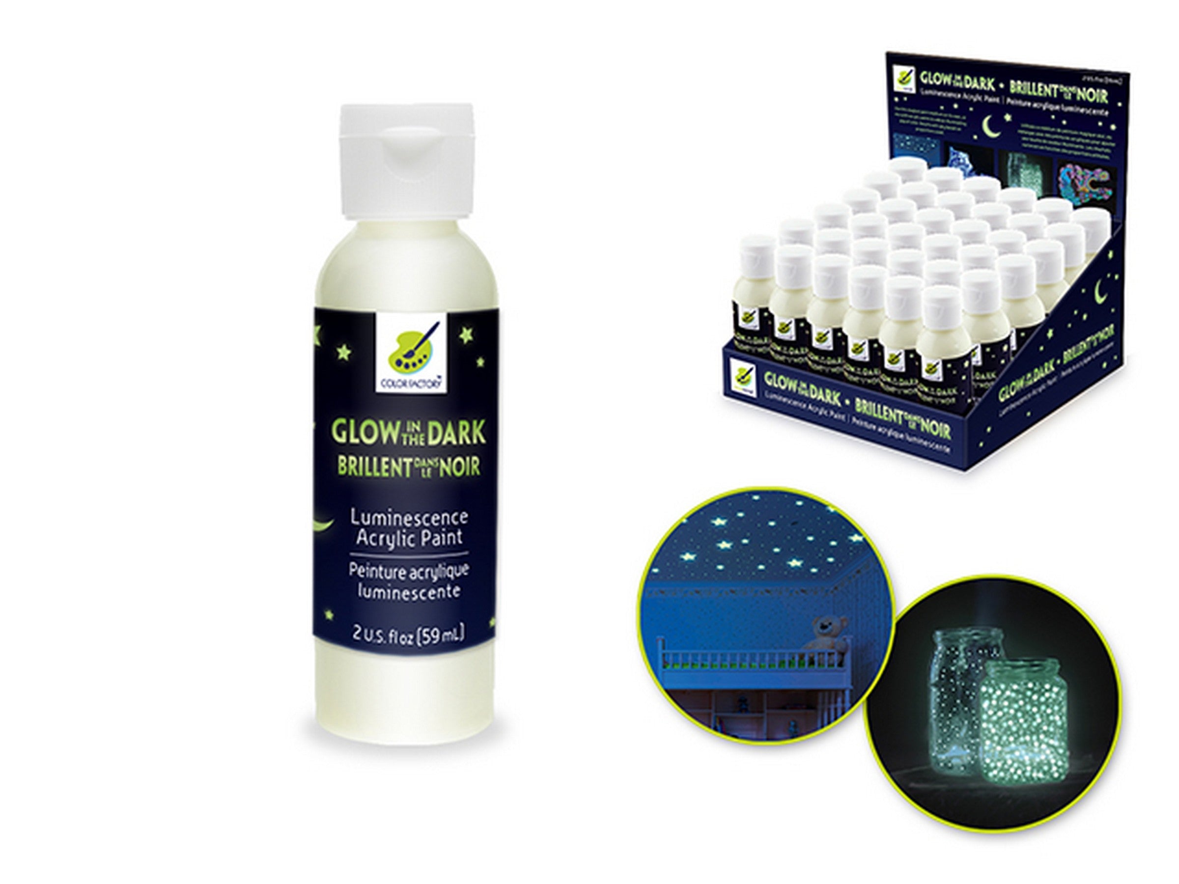 Color Factory Glow in the Dark Acrylic Paint 2oz