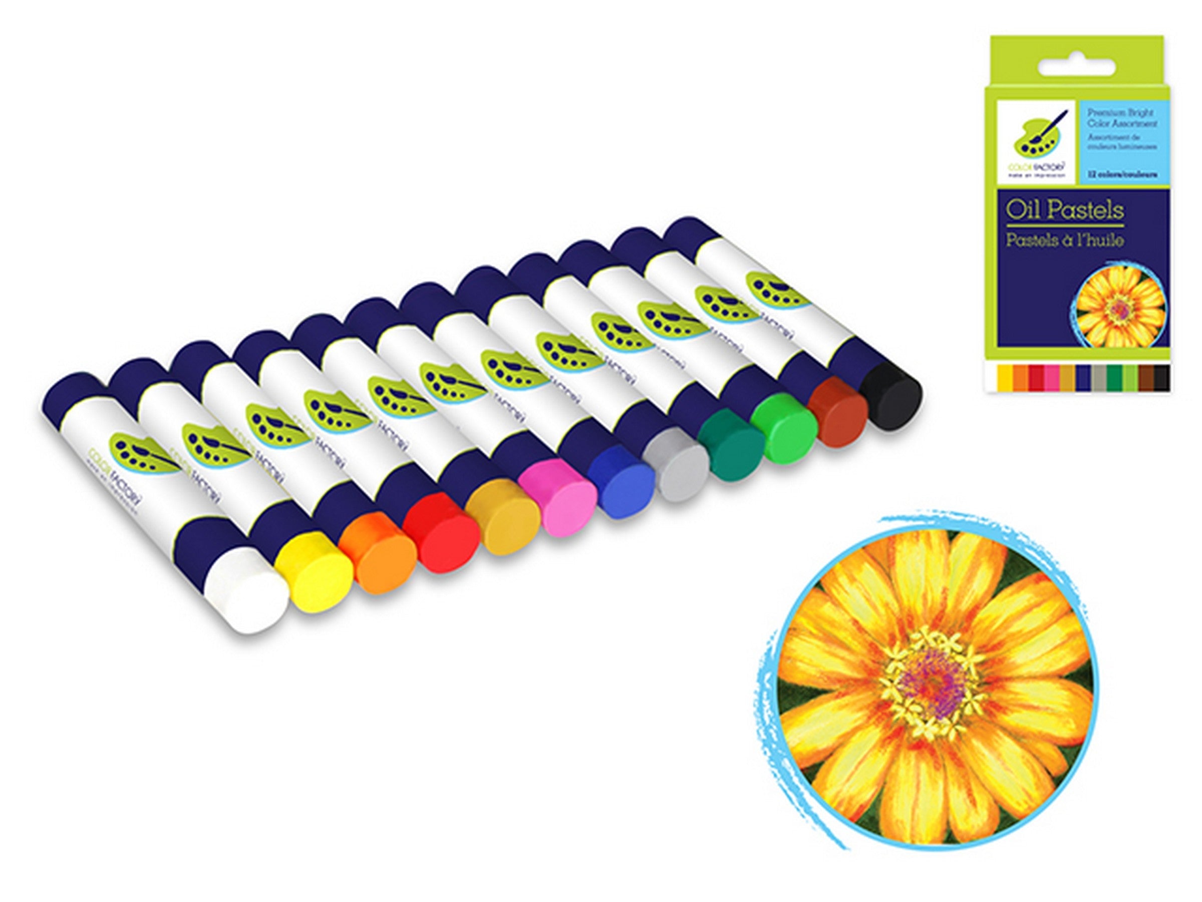 Color Factory 12 Oil Pastels 2.25in