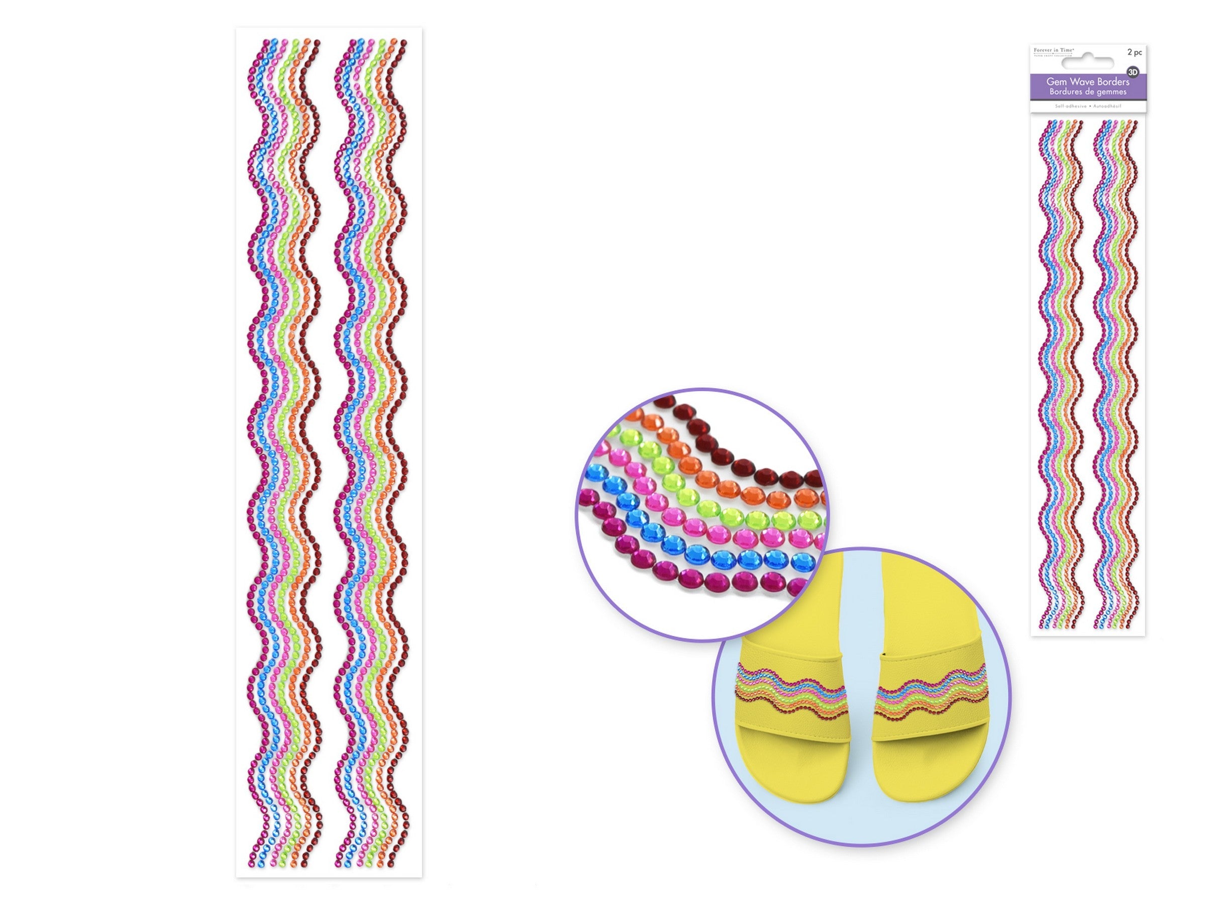 Forever in Time 2 Gem Wave Border Stickers - Bold 12in