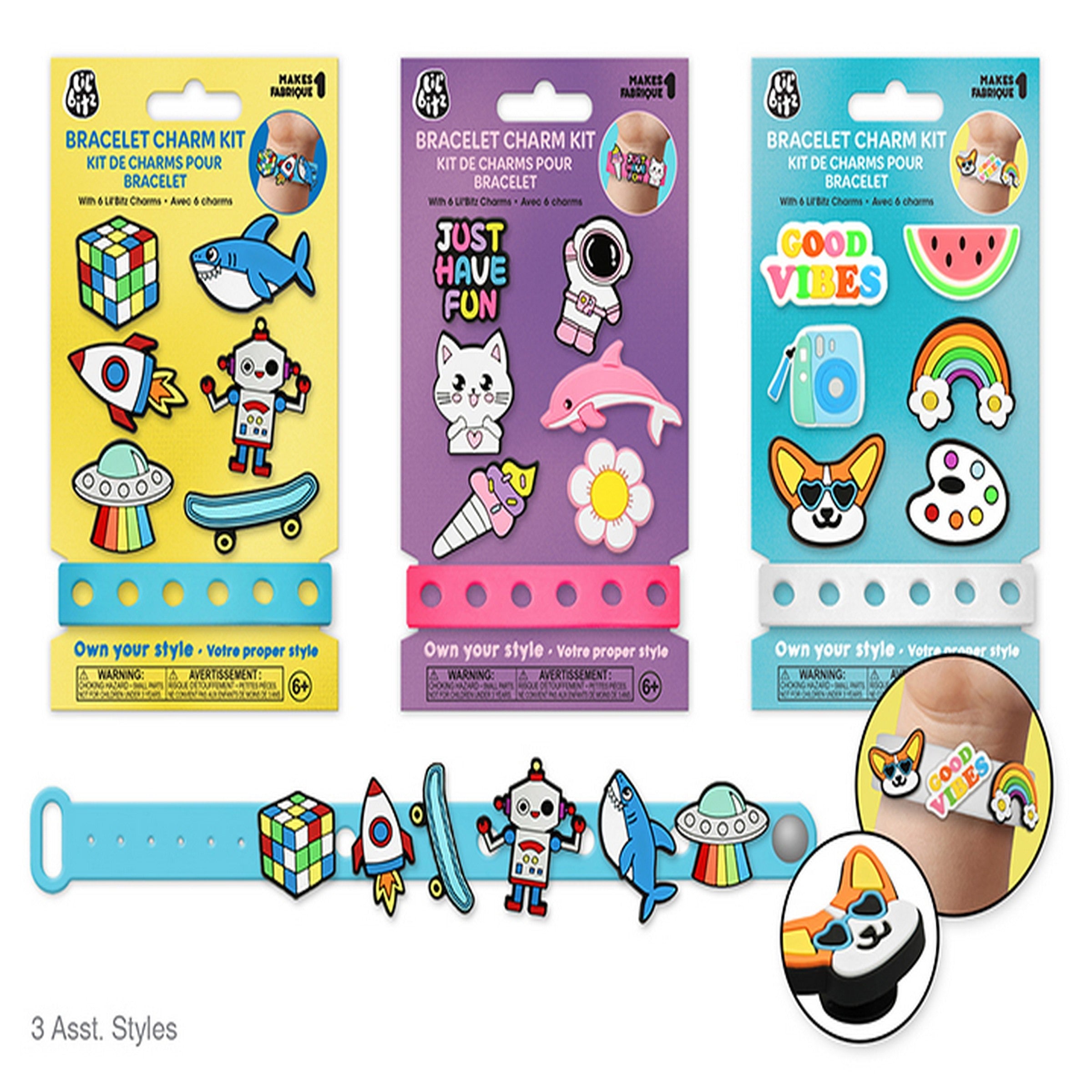 Lil'bitzTM Silicone Bracelet Charm Kit 7pcs Age 6+ VRT