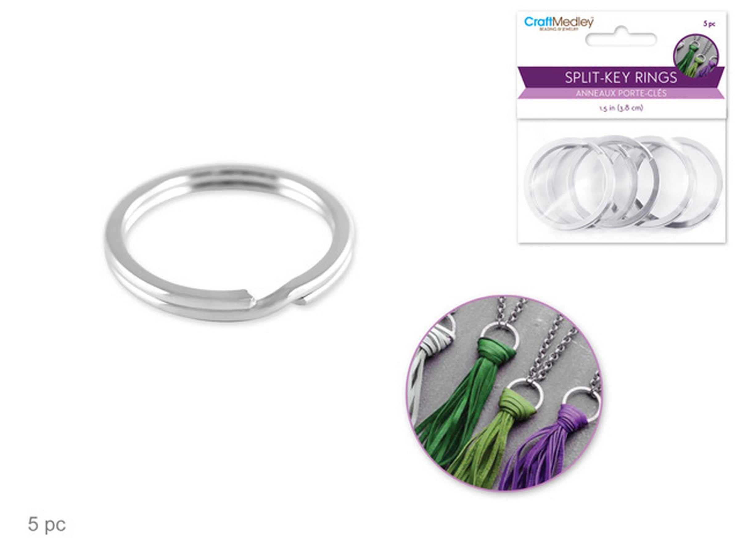 Beading and Jewelry 5 Silver Split-Key Rings 1.5in