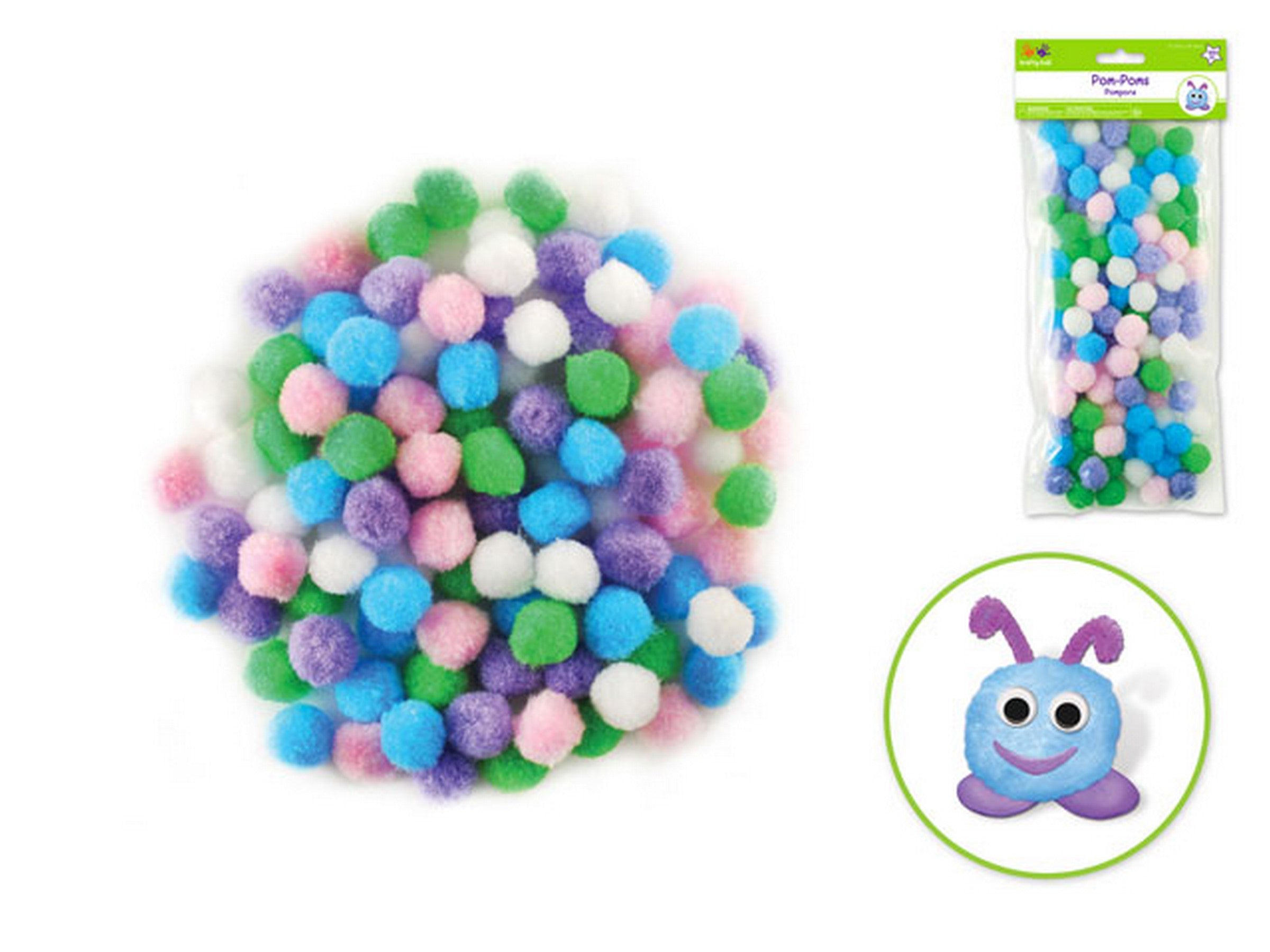 Krafty Kids Pompoms Pastel Color