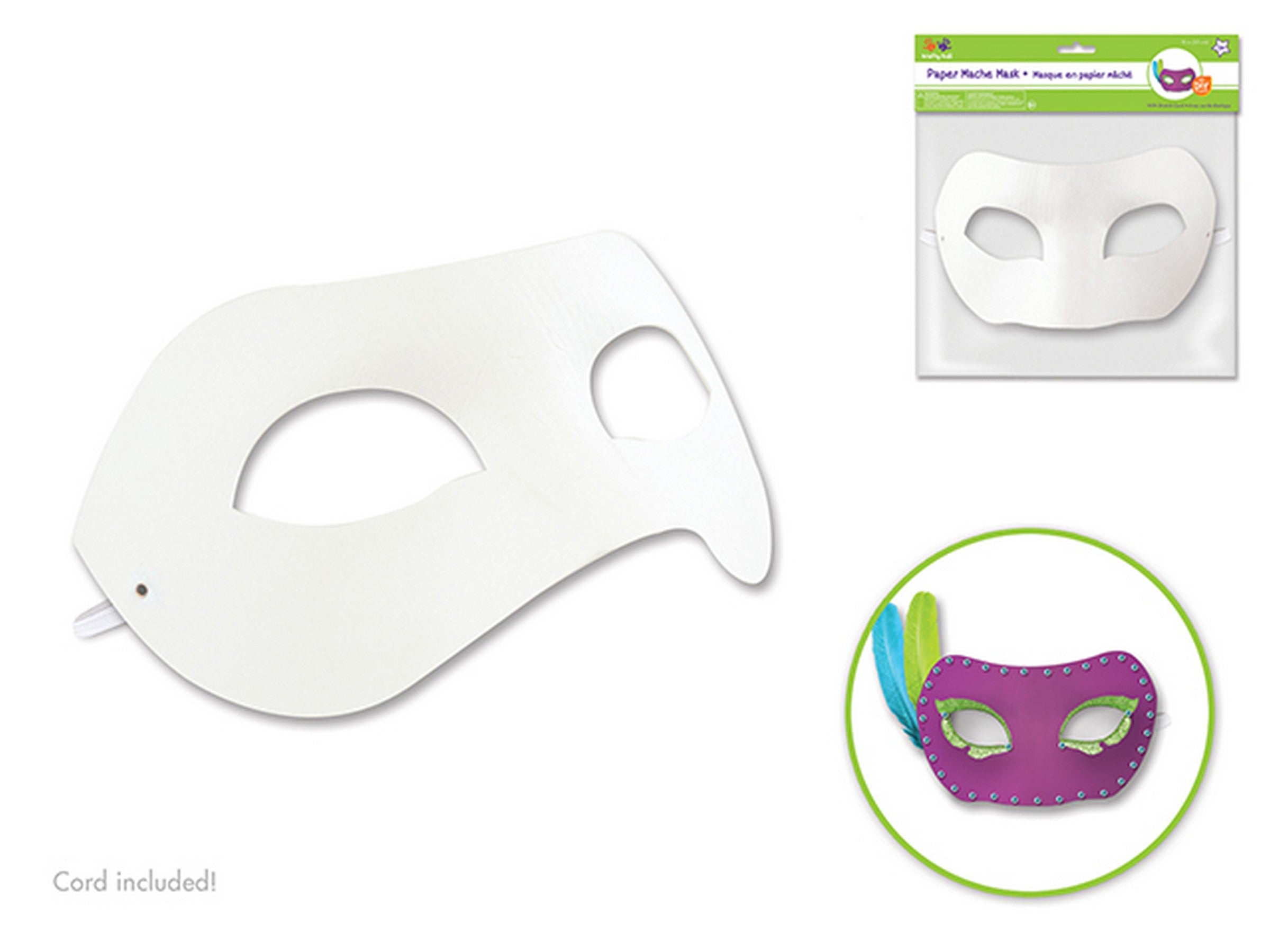 Krafty Kids Paper Mache Mask with Stretch Cord Masquerade