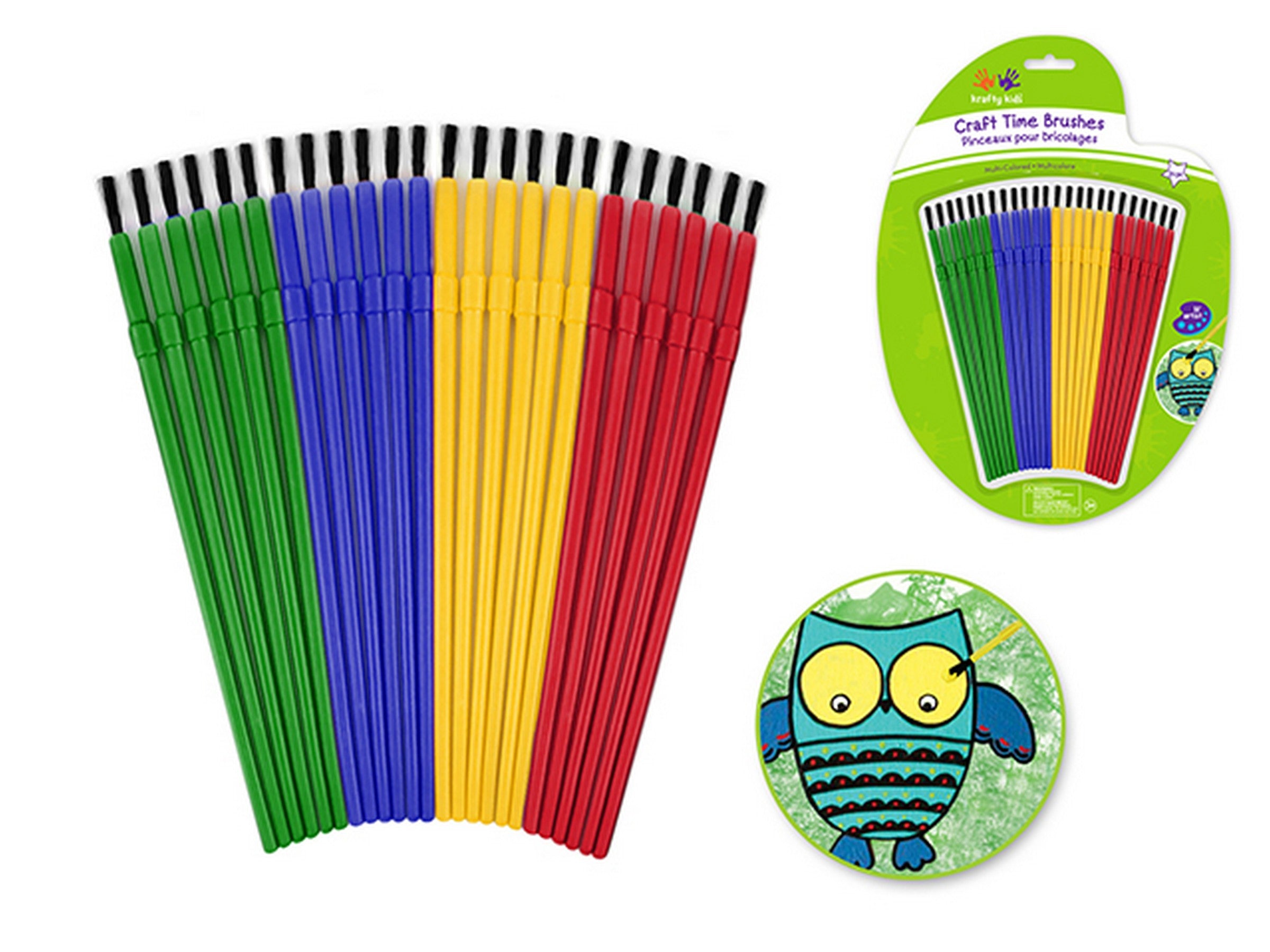 Krafty Kids 24 Craft Time Brushes 6in