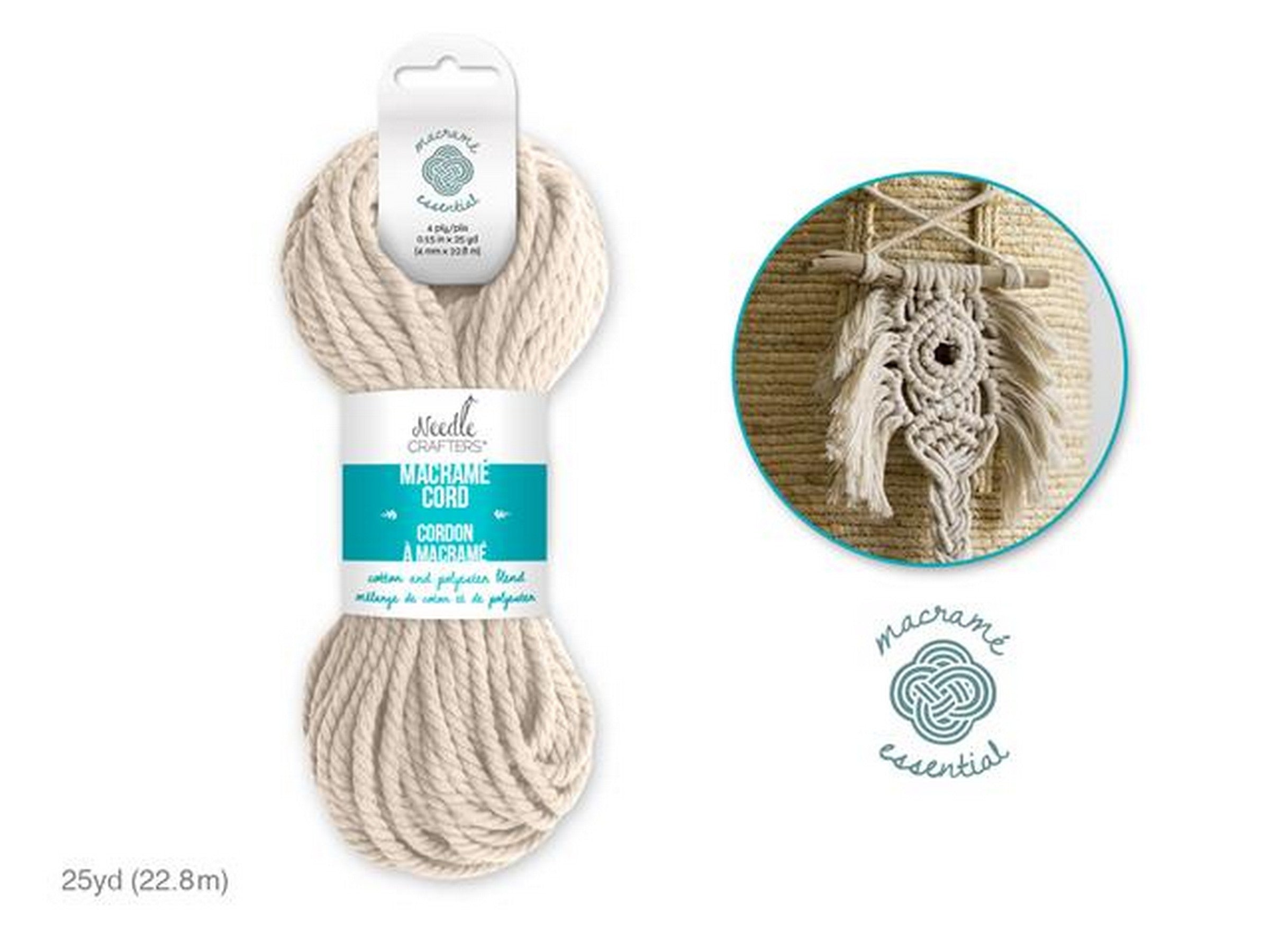 Needle Crafters Macramé Cord Ecru 0.15in x 25yds