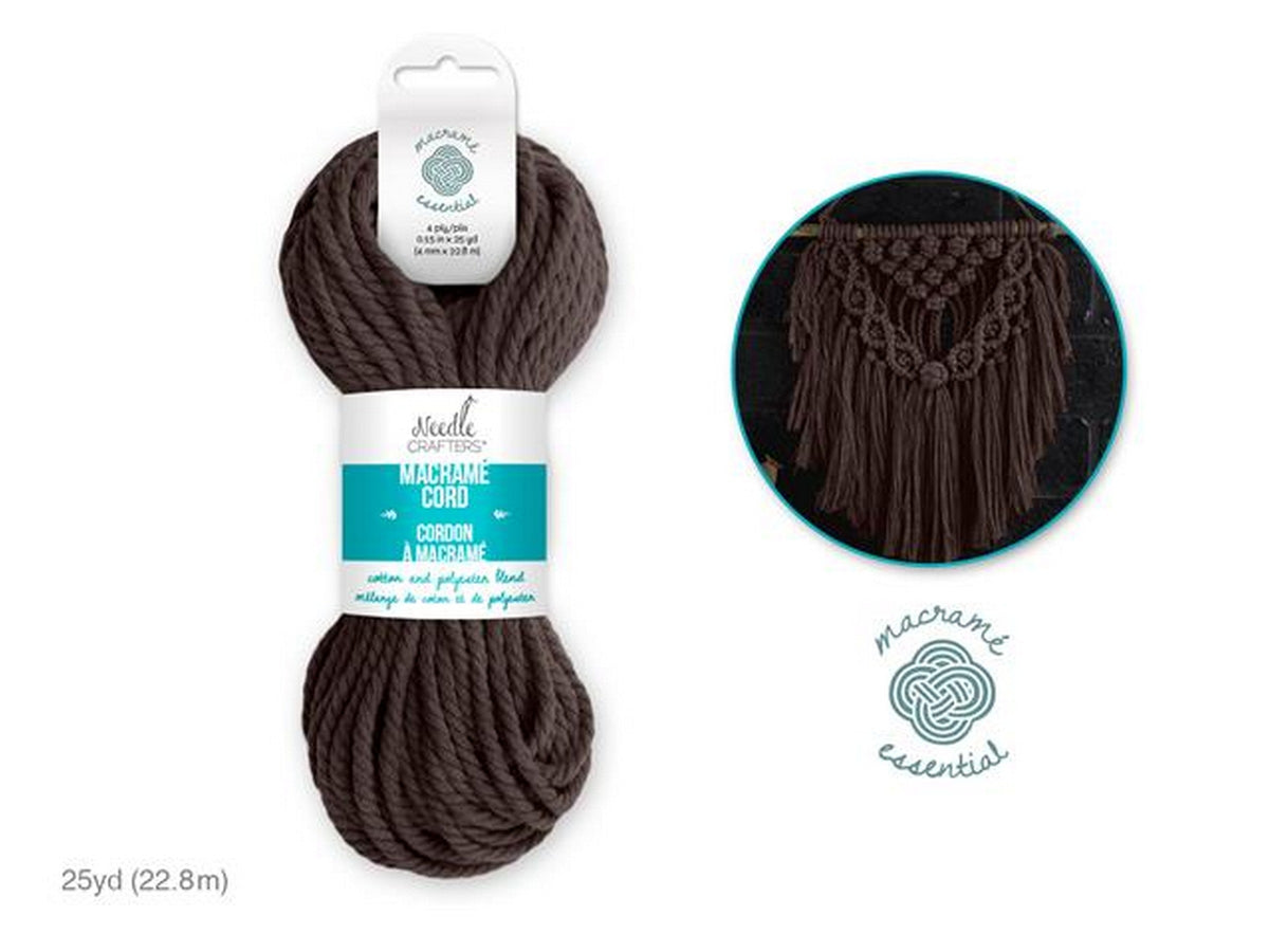 Needle Crafters Macramé Cord Chocolate Brown 0.15in x 25yds