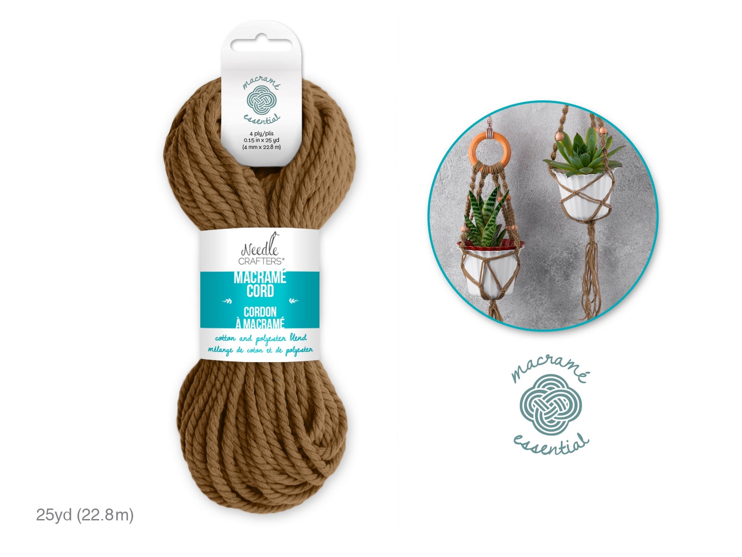 Needle Crafters Macramé Cord Camel 0.15in x 25yds